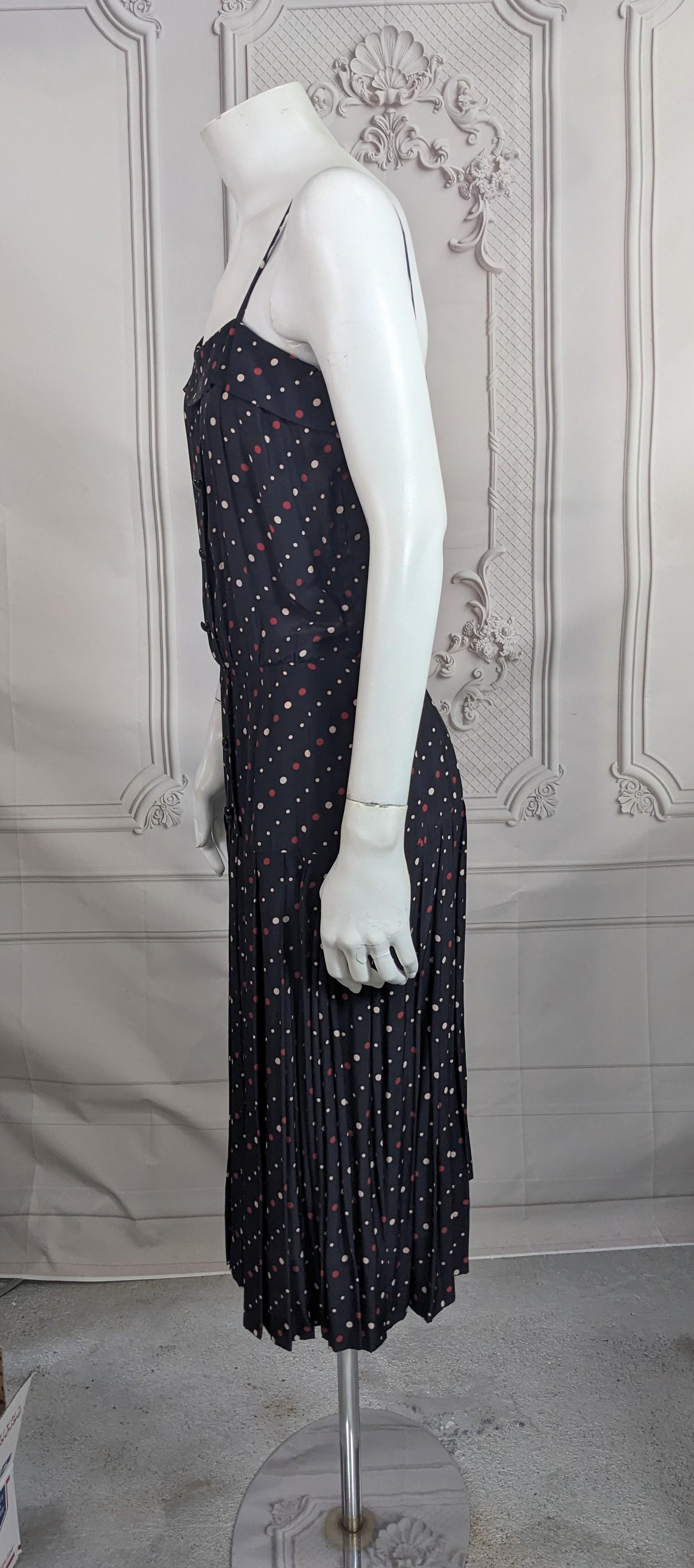 Jean Baptiste Caumont Silk Crepe Day Dress For Sale 1