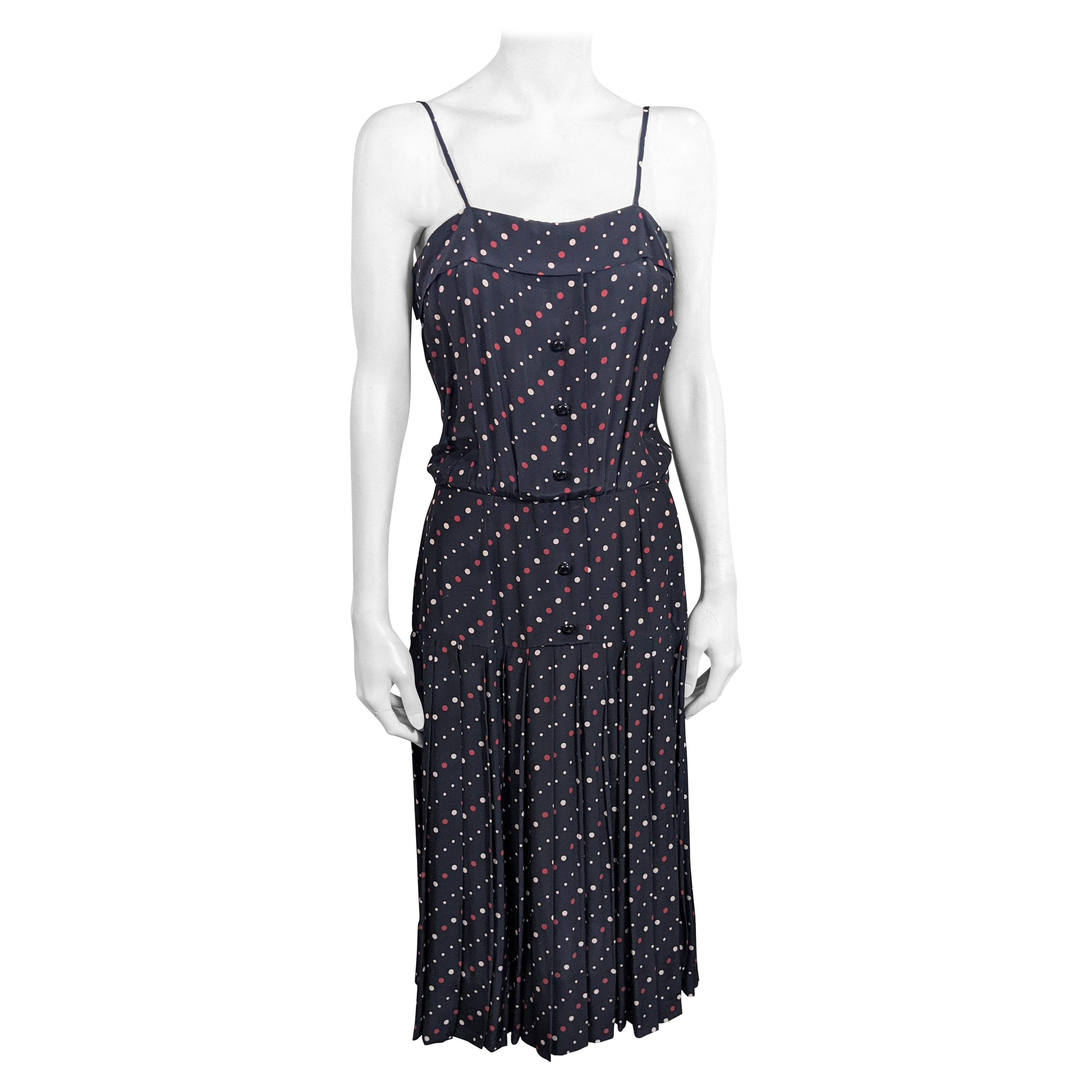 Jean Baptiste Caumont Silk Crepe Day Dress For Sale
