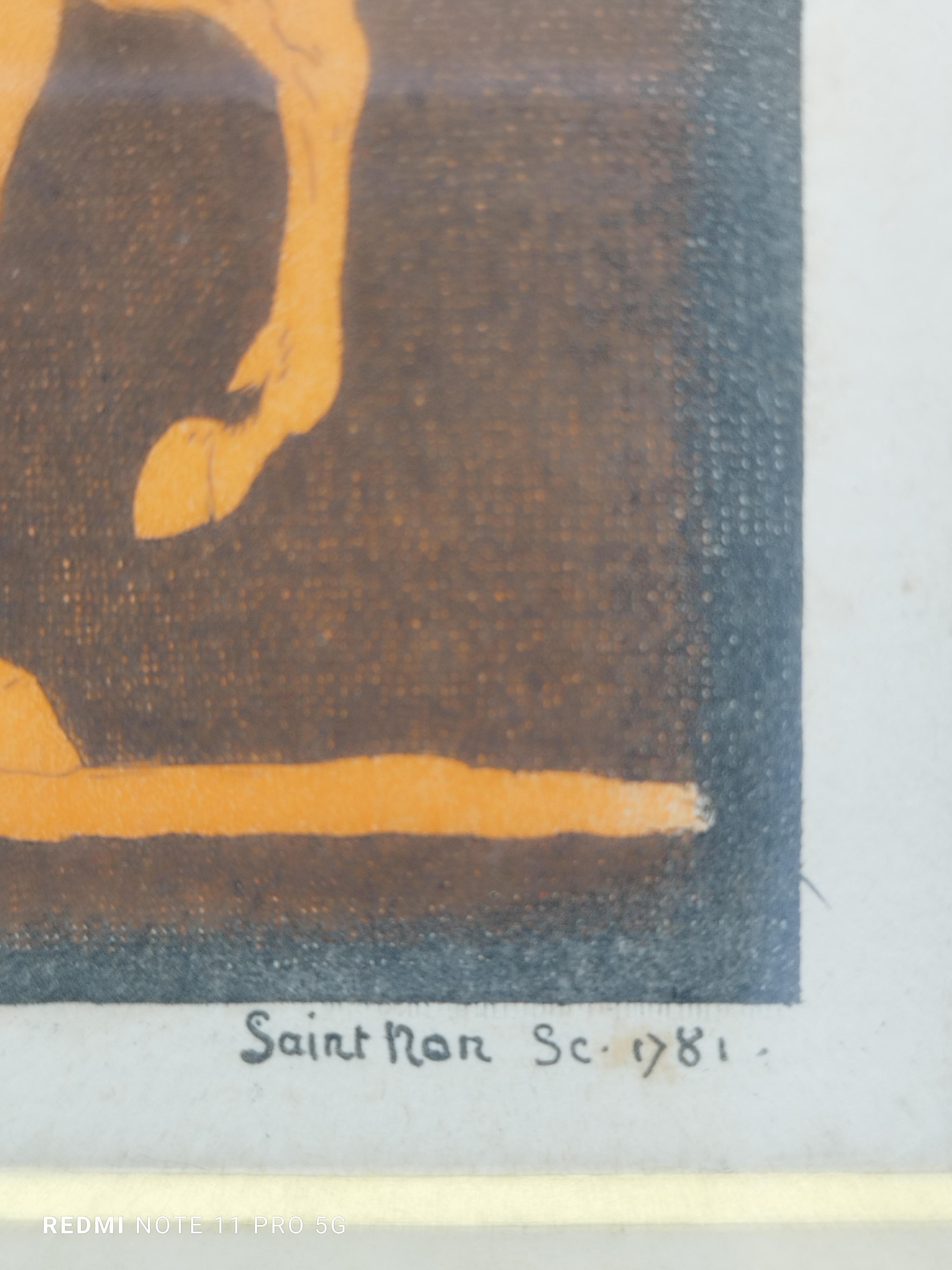 Jean-Baptiste-Claude-Richard de Saint-Non Kolorierte Radierung 