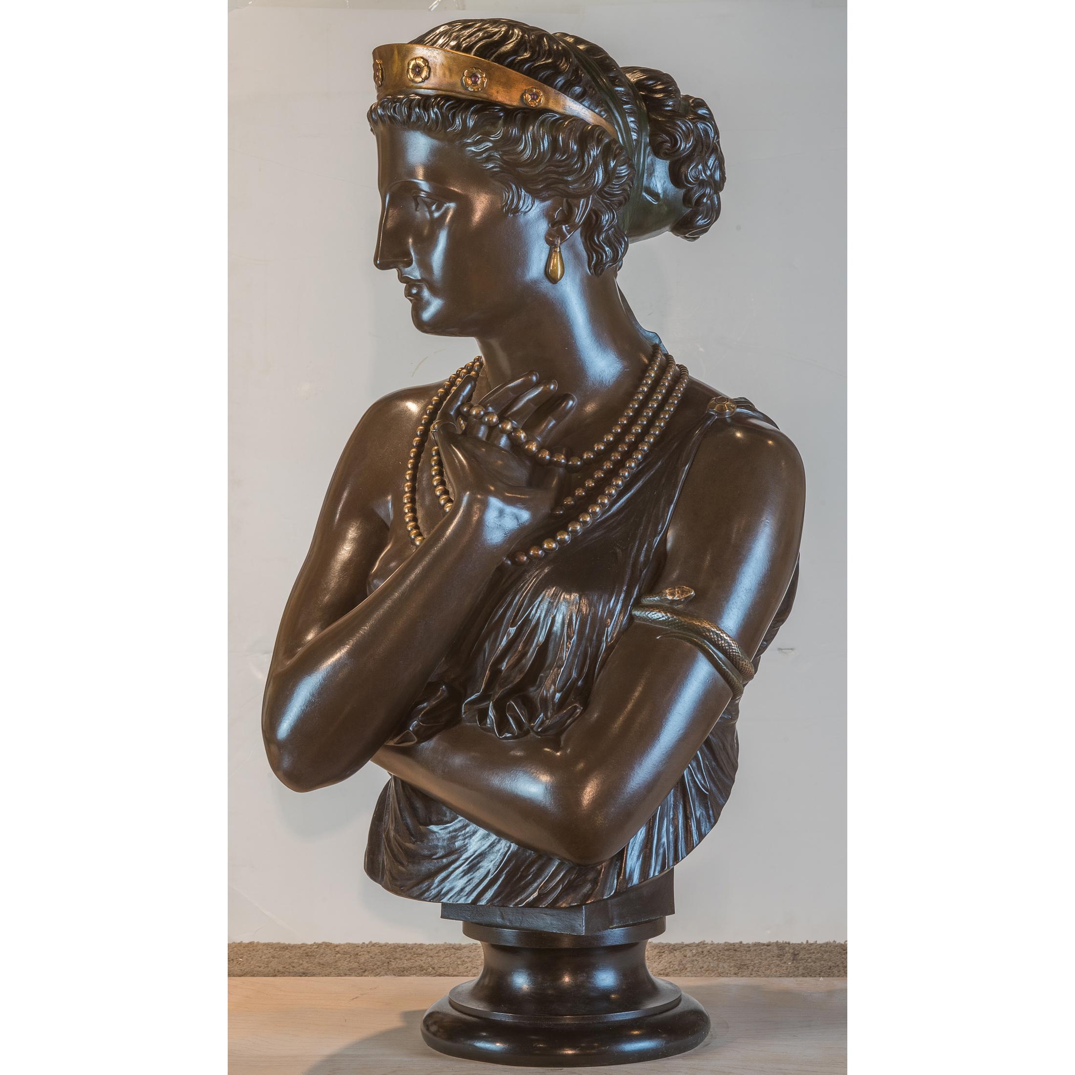 A Fine Patinated Bronze Bust of Helen of Troy by Clésinger - Sculpture by Jean-Baptiste Clésinger