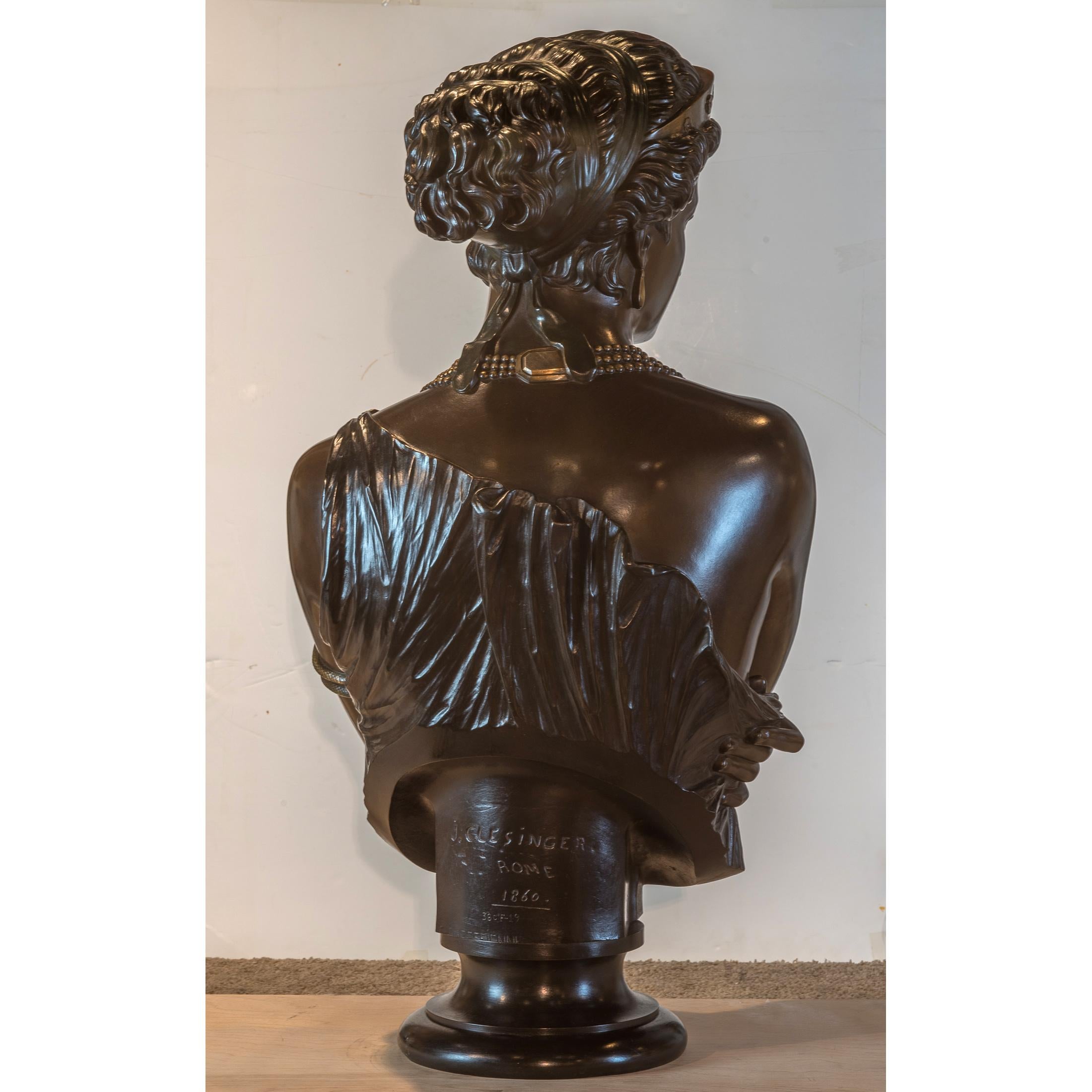 JEAN-BAPTISTE CLÉSINGER  
French, (1814-1883)

Helen of Troy

Signed 'J. CLESINGER / ROME / 1860.' and with foundry inscription 'F. BARBEDIENNE. FONDEUR'
30 3/4 in. x 17 in.