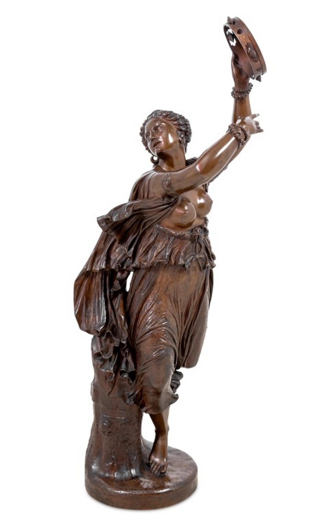Figurative Sculpture Jean Baptiste Clesinger - Jean Clesinger Zingara en bronze patiné