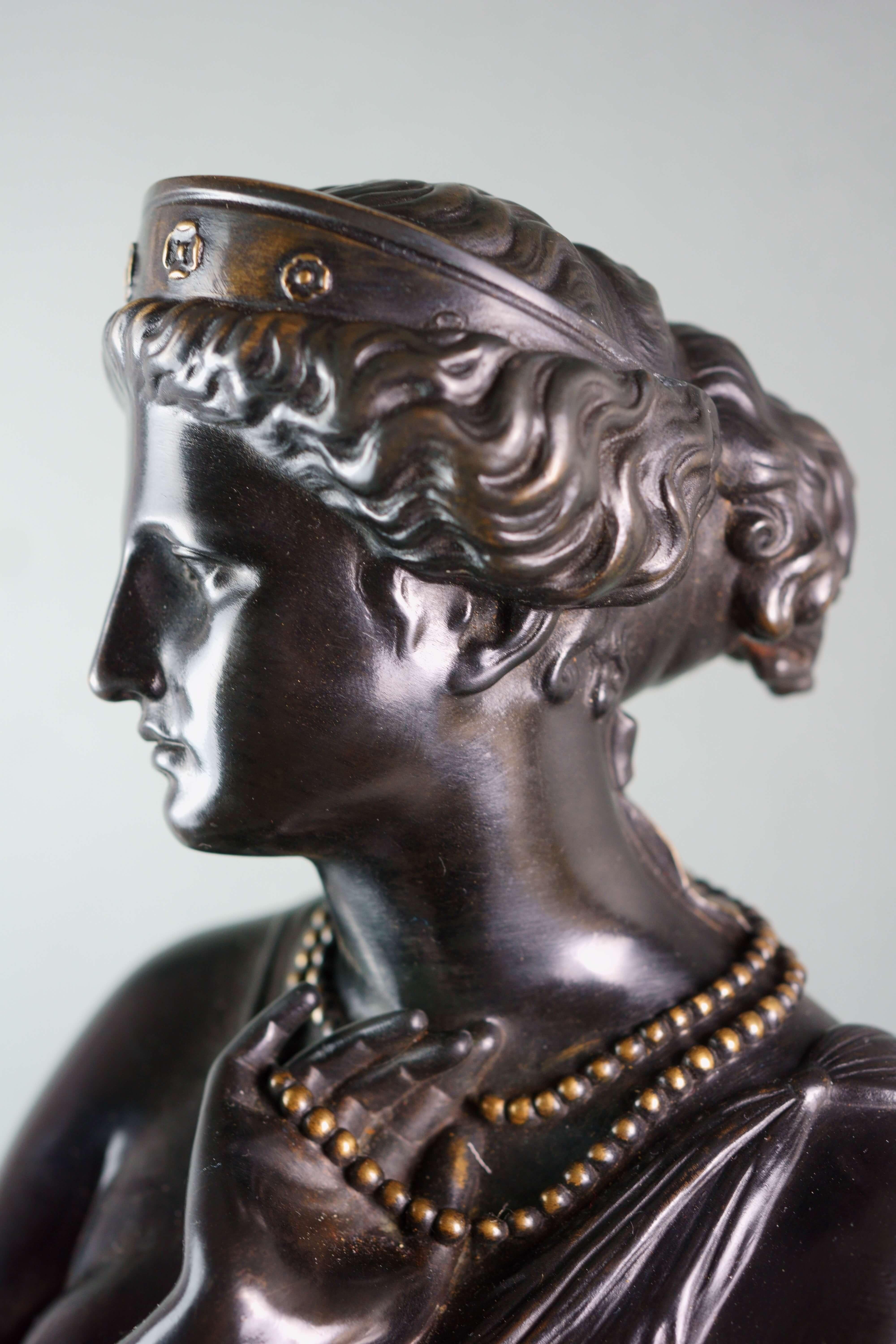 Französische Skulptur aus dem 19. Jahrhundert Patinierte Bronze und vergoldetes Barbedienne Fondeur im Angebot 5