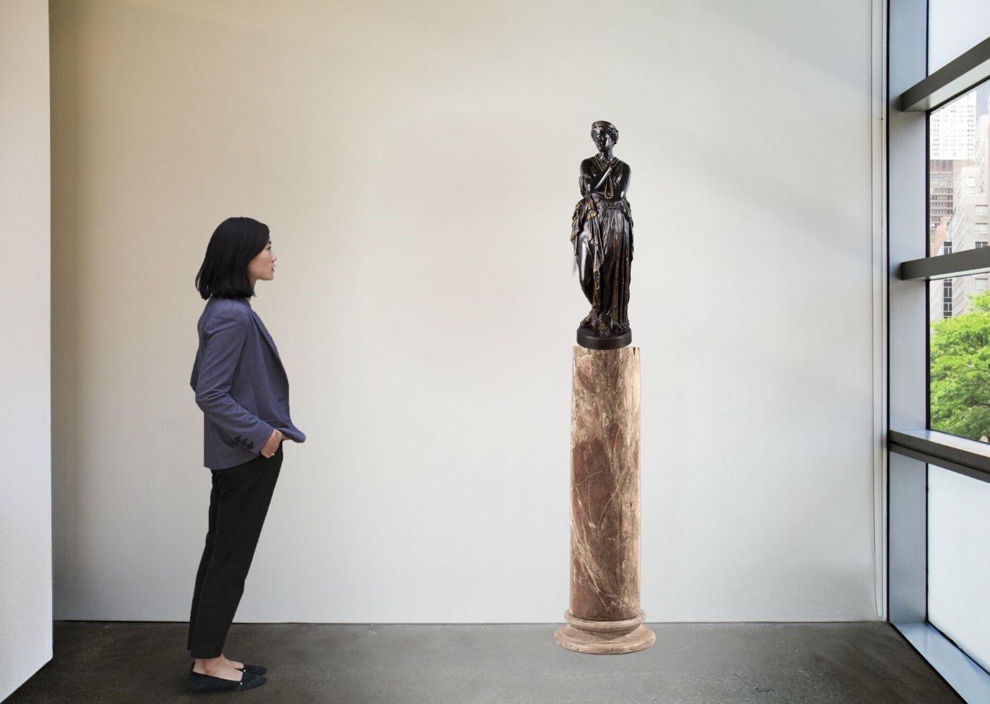 Französische Skulptur aus dem 19. Jahrhundert Patinierte Bronze und vergoldetes Barbedienne Fondeur im Angebot 8