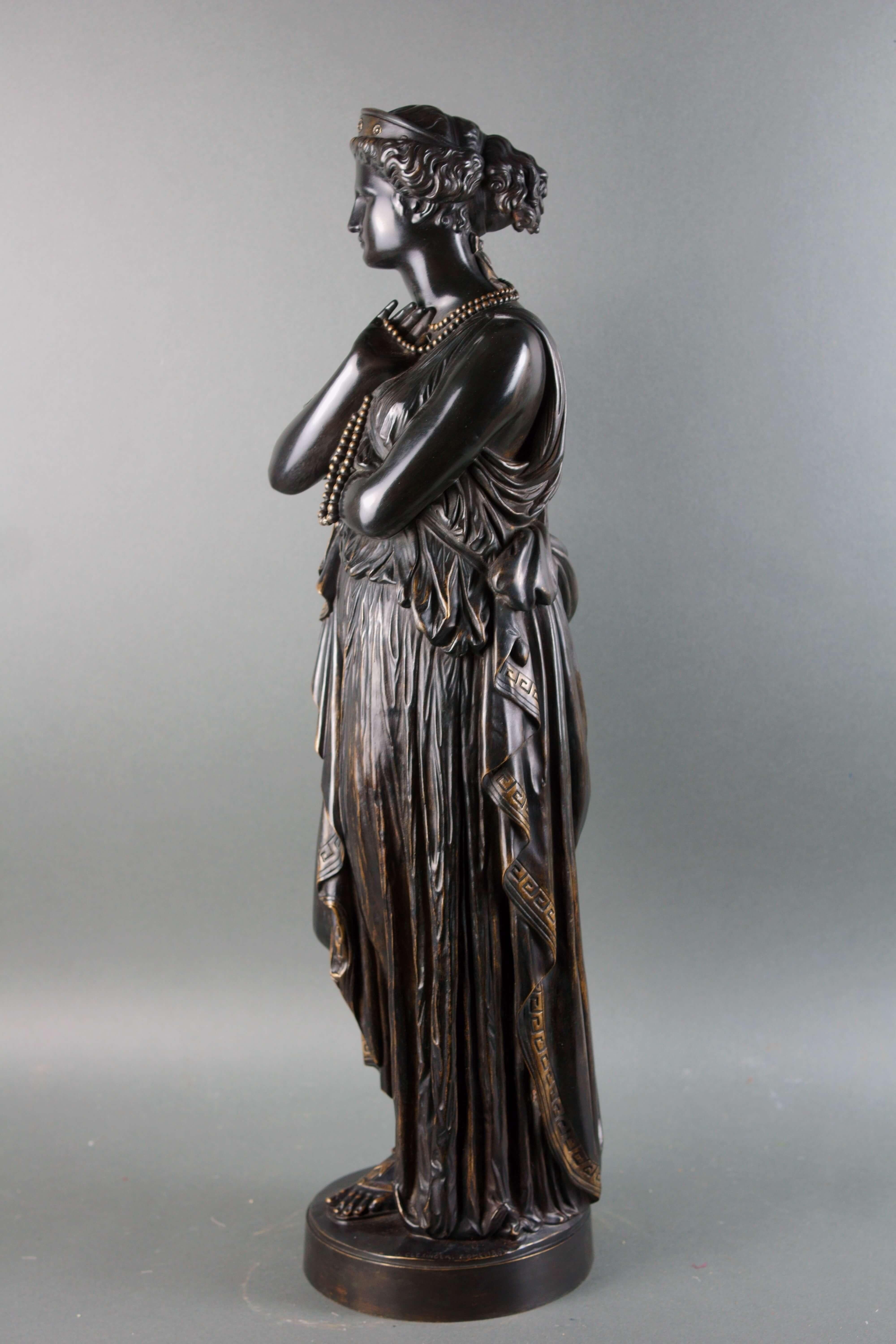 Französische Skulptur aus dem 19. Jahrhundert Patinierte Bronze und vergoldetes Barbedienne Fondeur (Französische Schule), Sculpture, von Jean-Baptiste Clésinger 