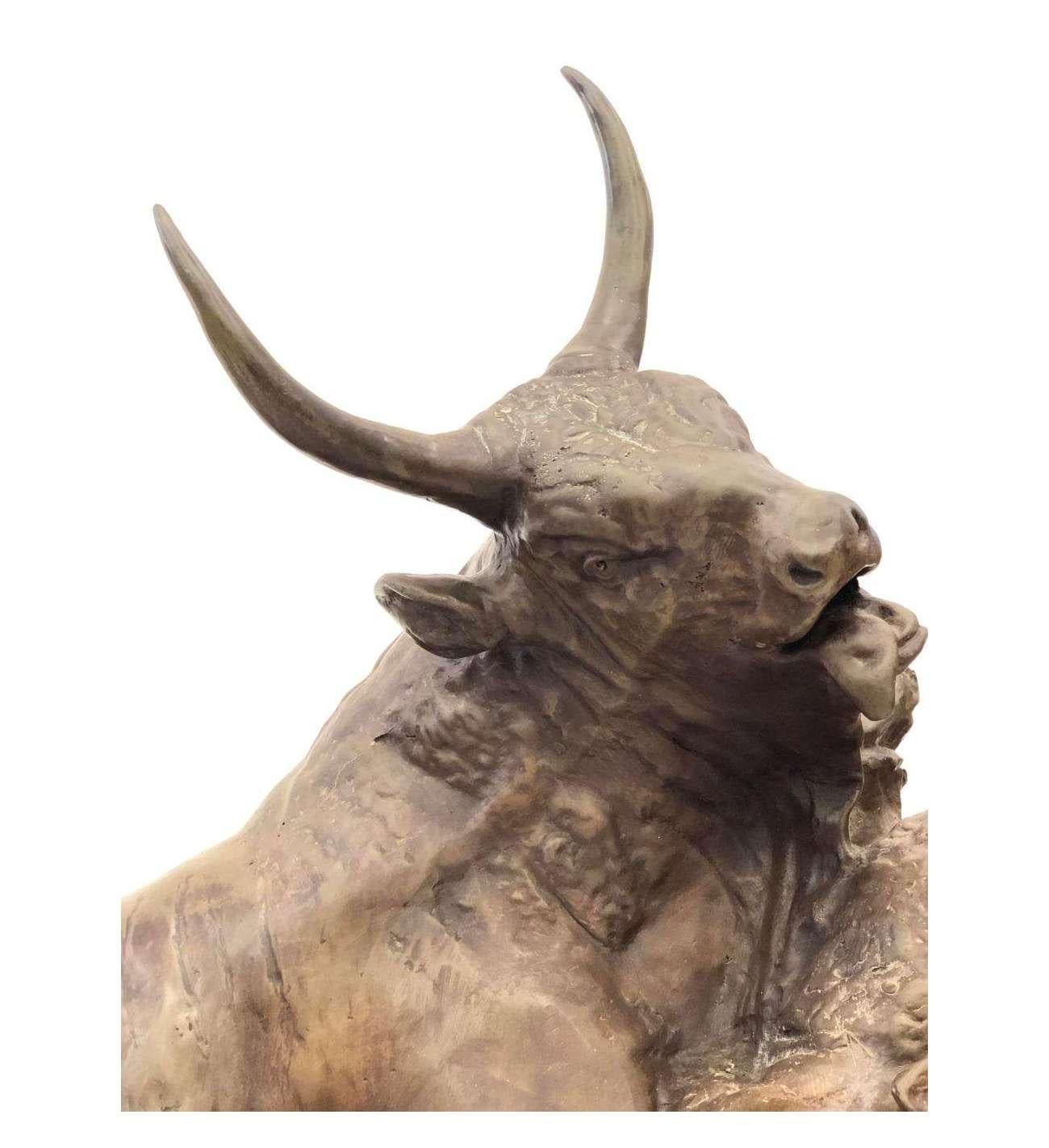 Jean-Baptiste Clésinger, fusione in bronzo+ Battaglia di Roman buls - Sculpture Realismo di Jean-Baptiste Clésinger 