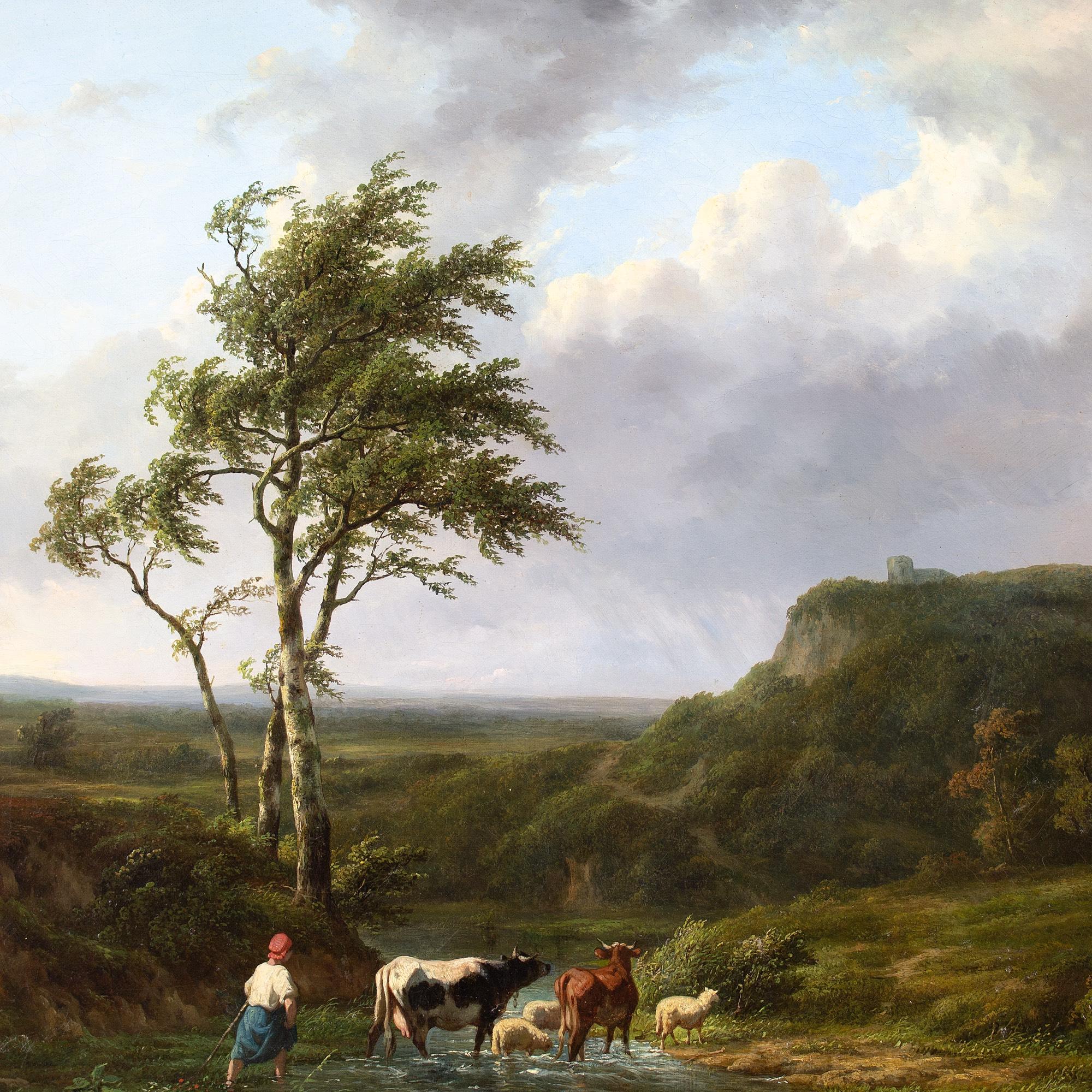 Jean-Baptiste Coene, River Landscape With Cattle & Figure 7