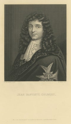 Jean Baptiste Colbert, Antique Engraved Portrait, William Mackenzie