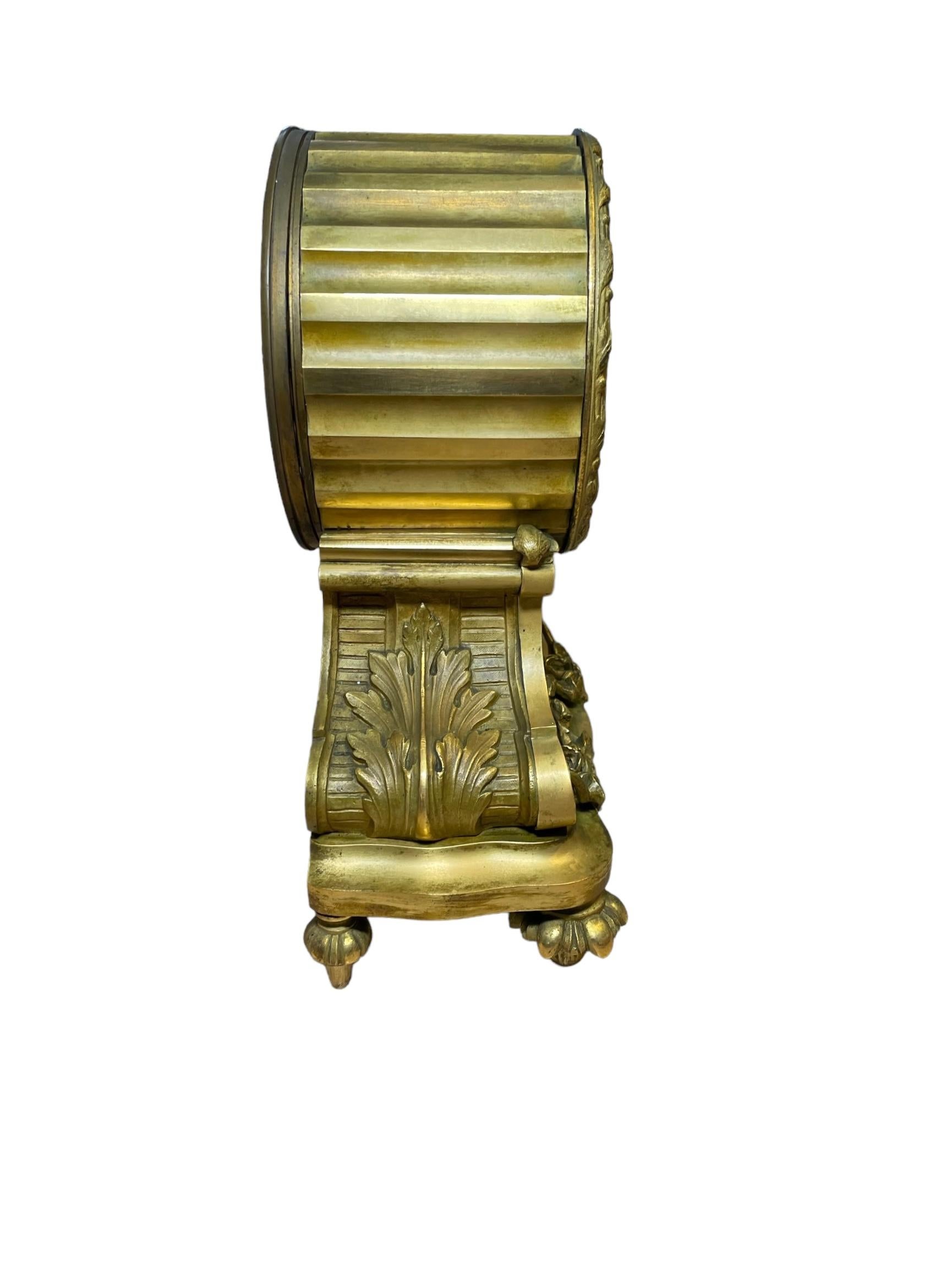Jean Baptiste Delettrez Gilt Bronze Sevres Porcelain Drum Table Clock In Good Condition In Guaynabo, PR