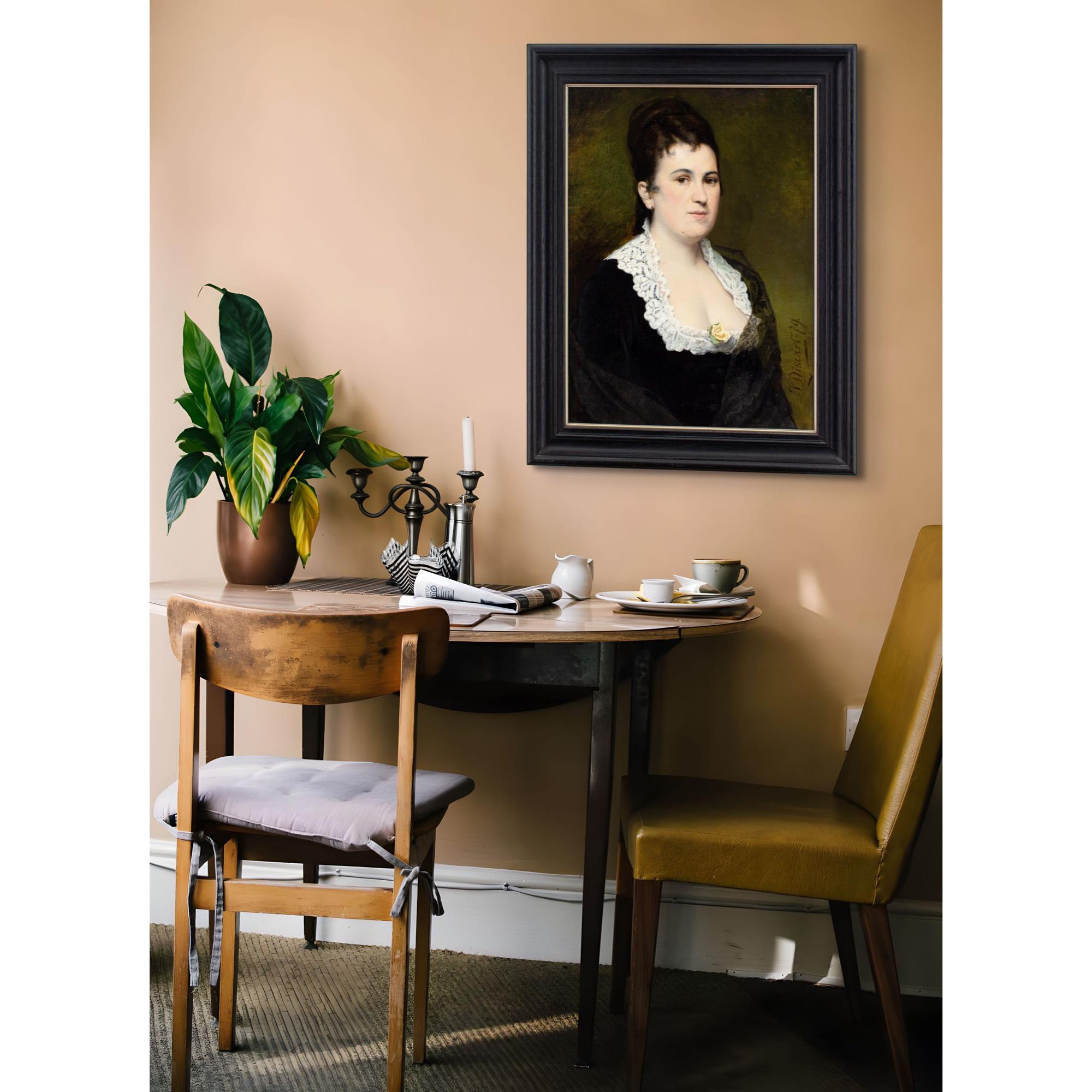 Jean Baptiste Discart, Portrait Of A Lady With A Yellow Rose For Sale 2