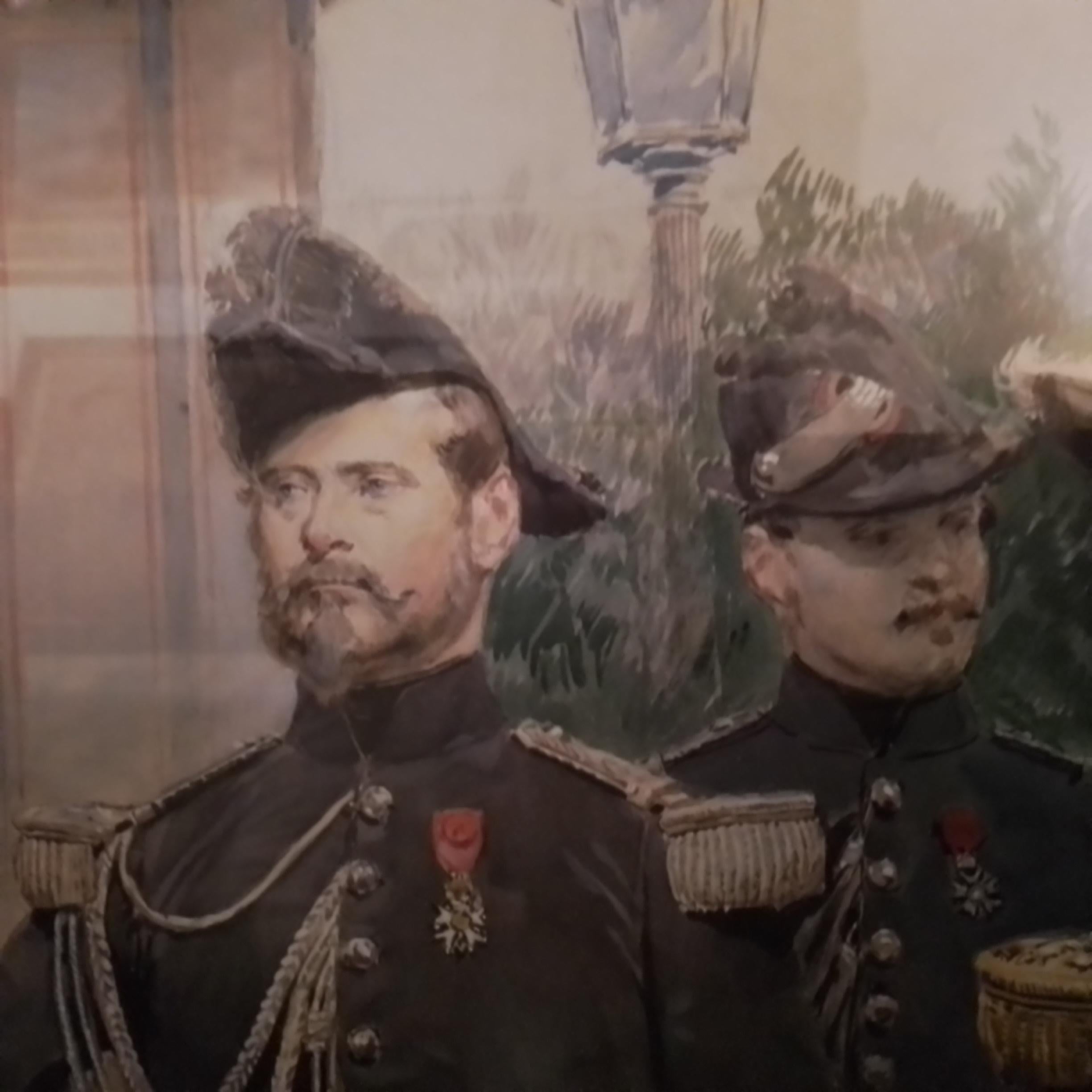 Napoleón III-Revisión de Edouard Detaille - Témpera - firmado abajo a la derecha en venta 6
