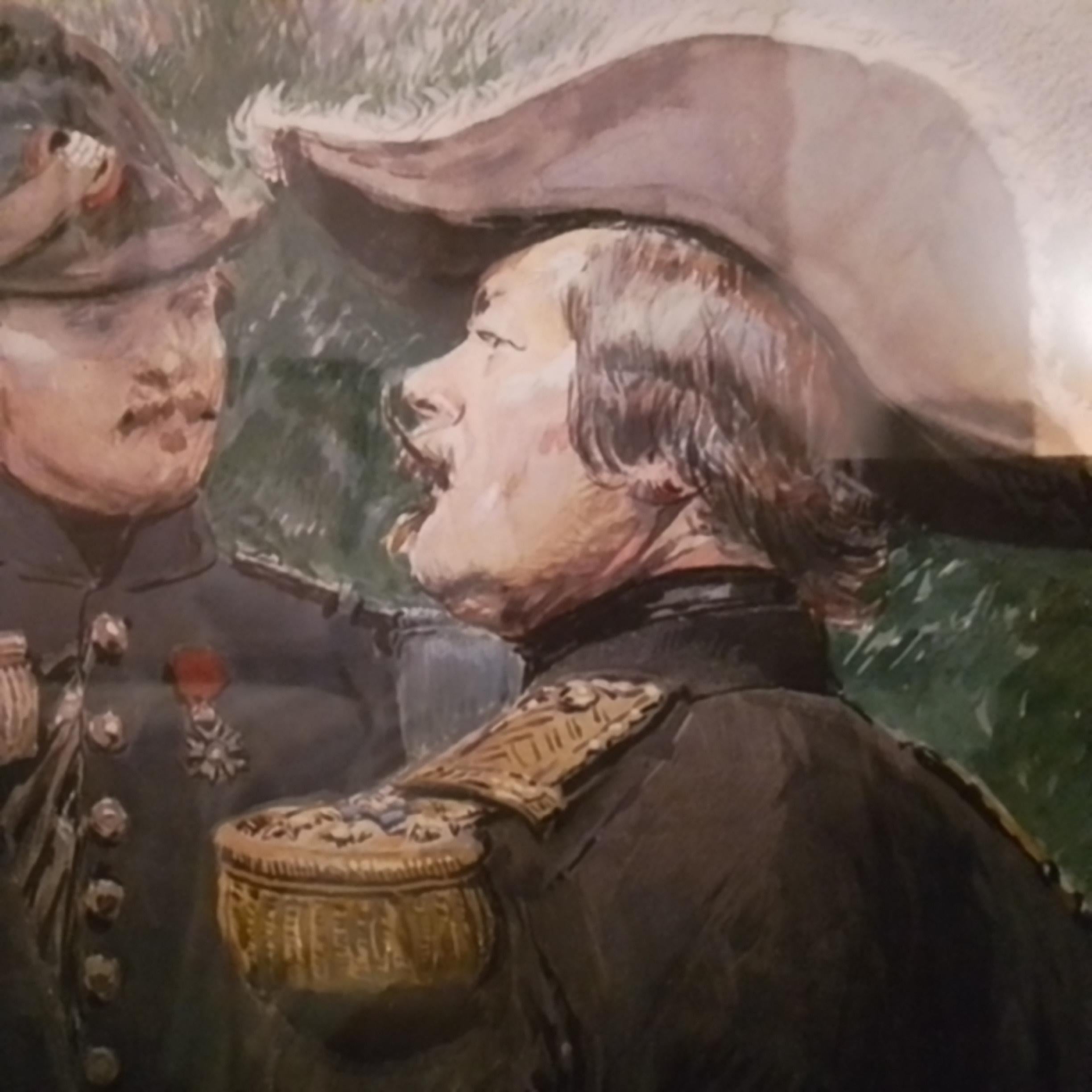 Napoleón III-Revisión de Edouard Detaille - Témpera - firmado abajo a la derecha en venta 11
