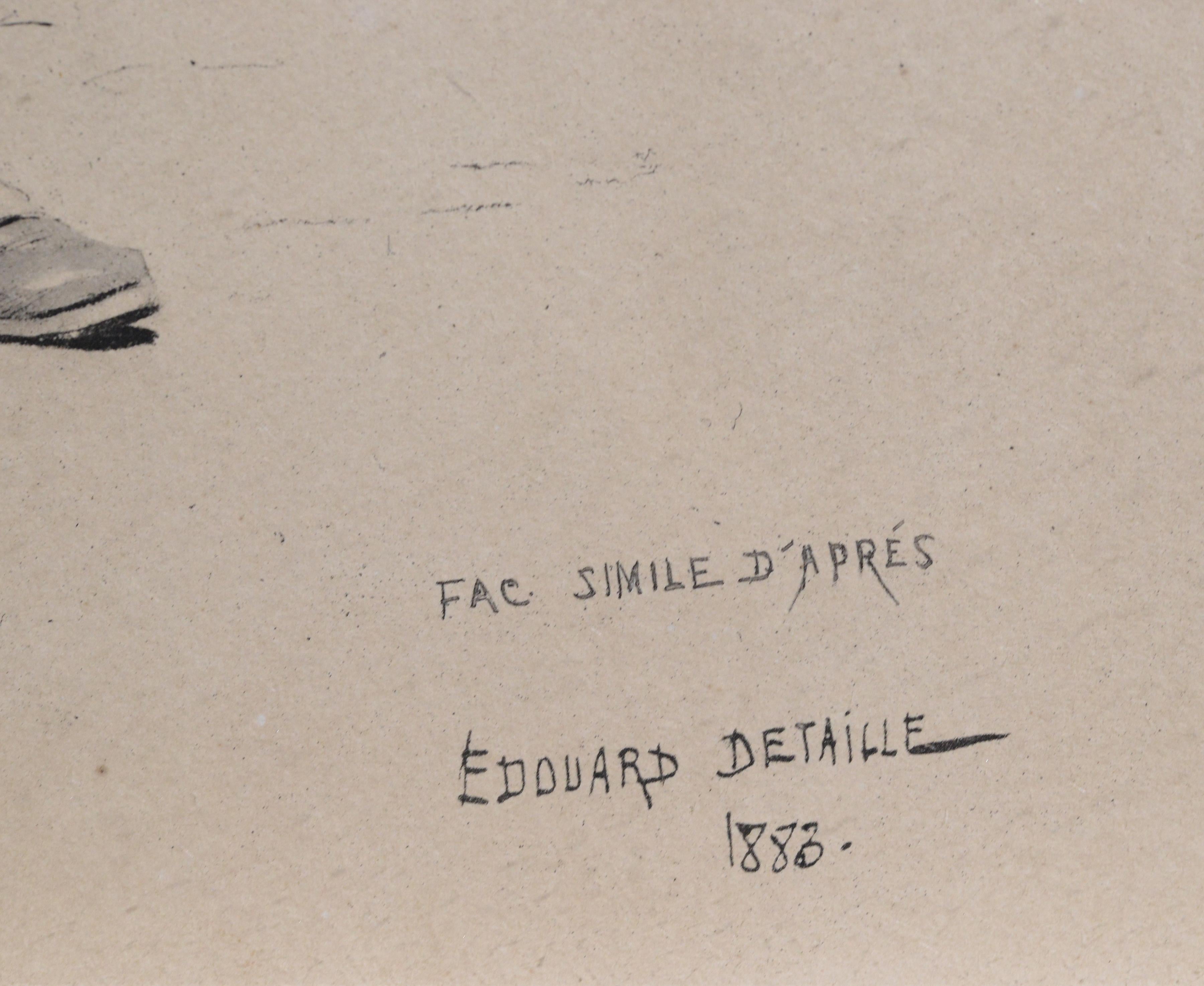 Bugler of Chasseurs Corps von Ed Detaille, Facsimile-Farblithographie des 19. Jahrhunderts im Angebot 1