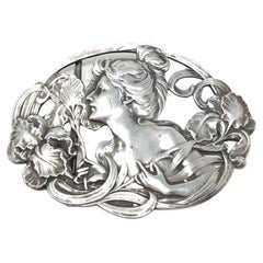 Jean-Baptiste-Emile Dropsy per Maison Savard Fibbia d'argento francese Art Nouveau