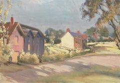 Jean-Baptiste Grancher (1911-1974) - Óleo de mediados del siglo XX, Escena callejera de verano