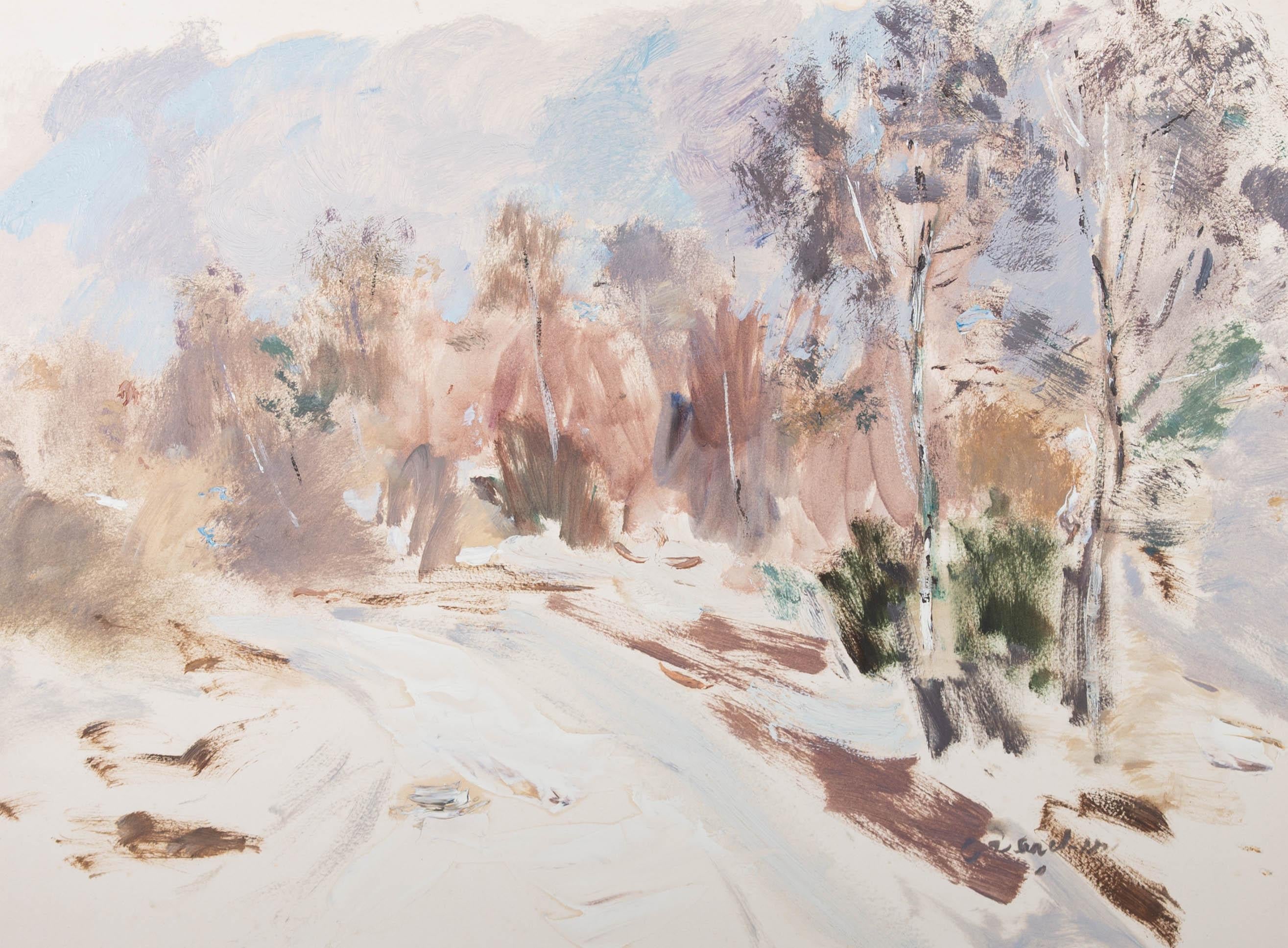 Jean-Baptiste Grancher (1911-1974) - Mid 20th Century Oil, Winter Forest 1