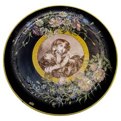 Used Jean Baptiste Greuze Blue Vincennes Porcelain Platter, 18th Century