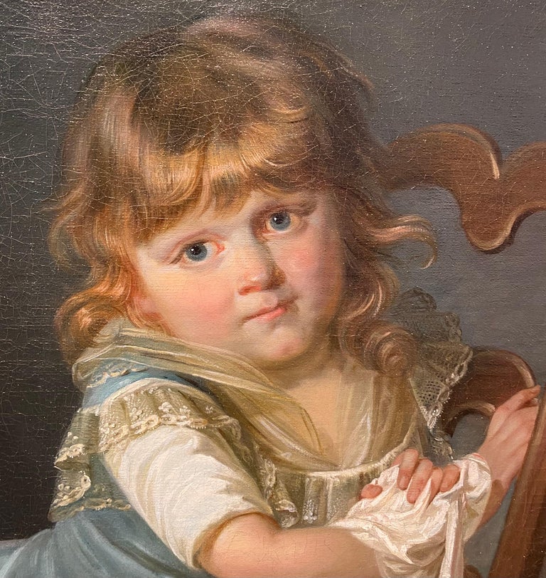 18th century French Portrait painting of a young girl - Wildenstein collection - Old Masters Painting by Jean-Baptiste Greuze