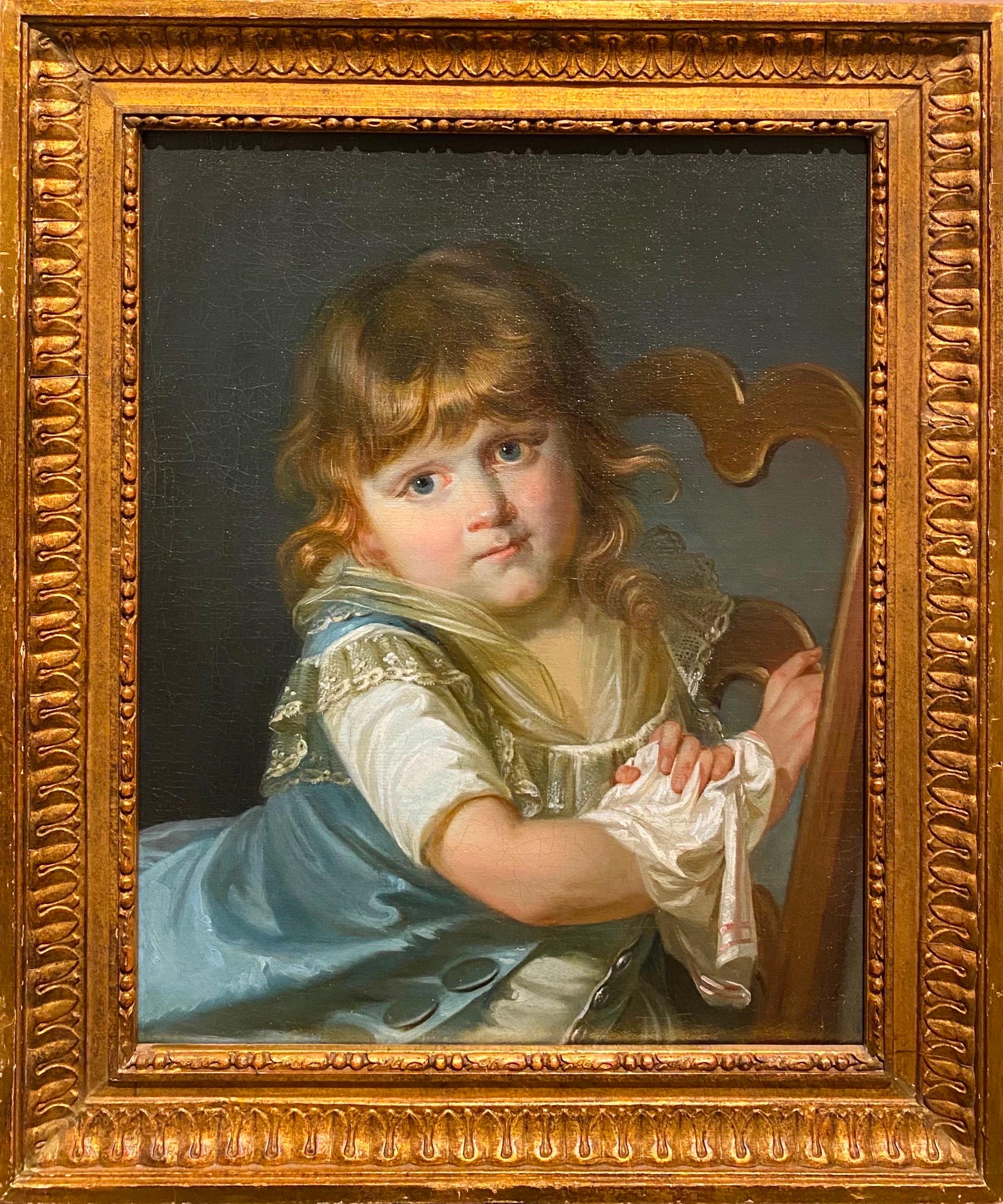 Jeanne Philiberte Ledoux Figurative Painting - 18th century French Portrait painting of a girl - Wildenstein Female artist