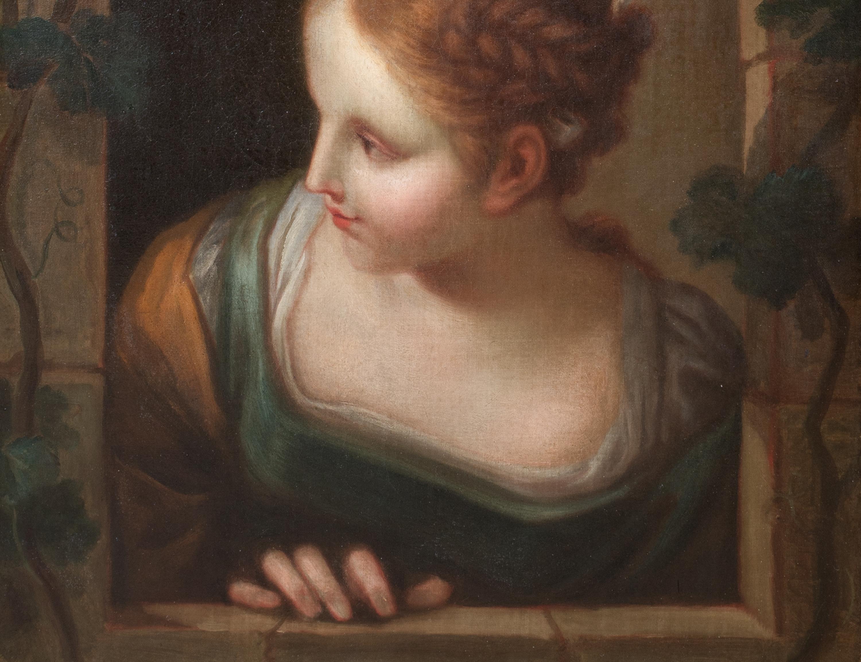 Portrait d'une fille française à sa fenêtre, 18e siècle 7