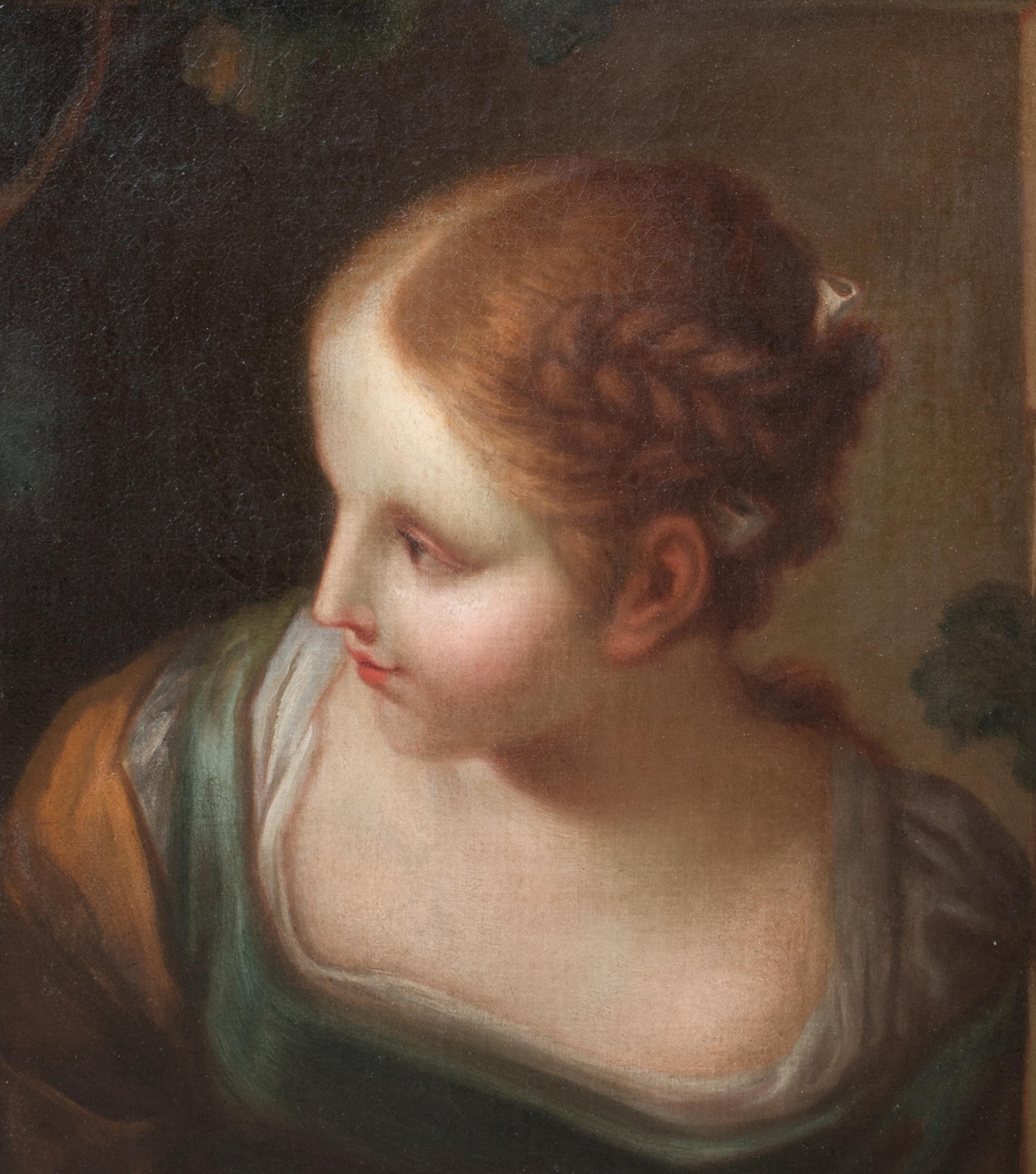 Portrait d'une fille française à sa fenêtre, 18e siècle 4