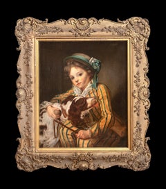 Portrait Of A Boy & French Spaniel, circa 1800 JEAN-BAPTISTE GREUZE (1725–1805)