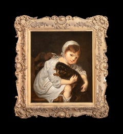 Portrait Of A Girl & Toy Dog, circa 1800 JEAN-BAPTISTE GREUZE (1725–1805)
