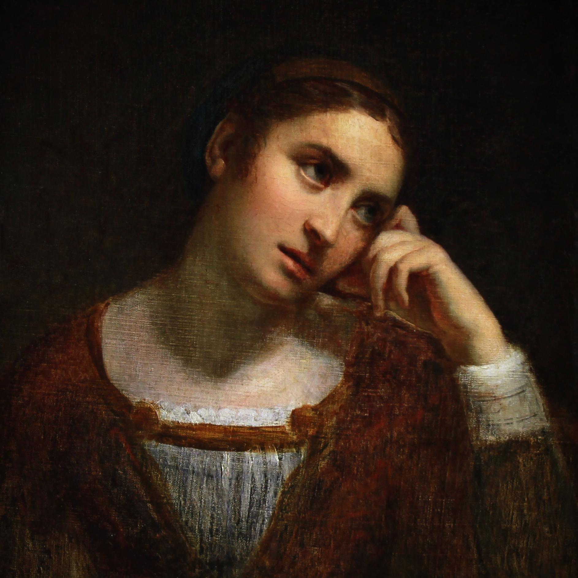 Porträt einer jungen Dame Ölgemälde cirkle von Jean-baptiste Greuze (Französische Schule), Painting, von Jean-Baptiste Greuze