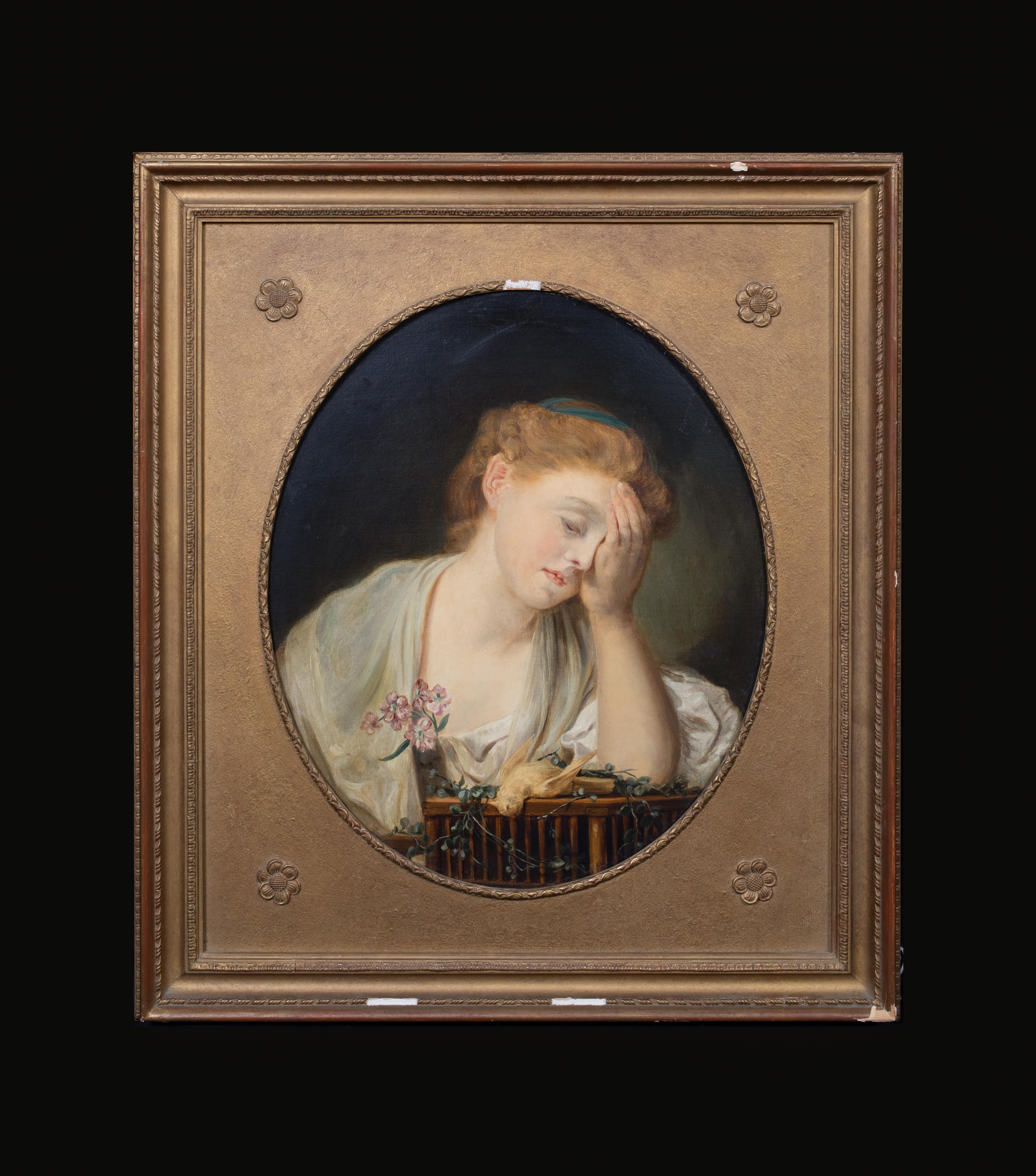 The Dead Canary, 18th Century - Painting by Jean-Baptiste Greuze