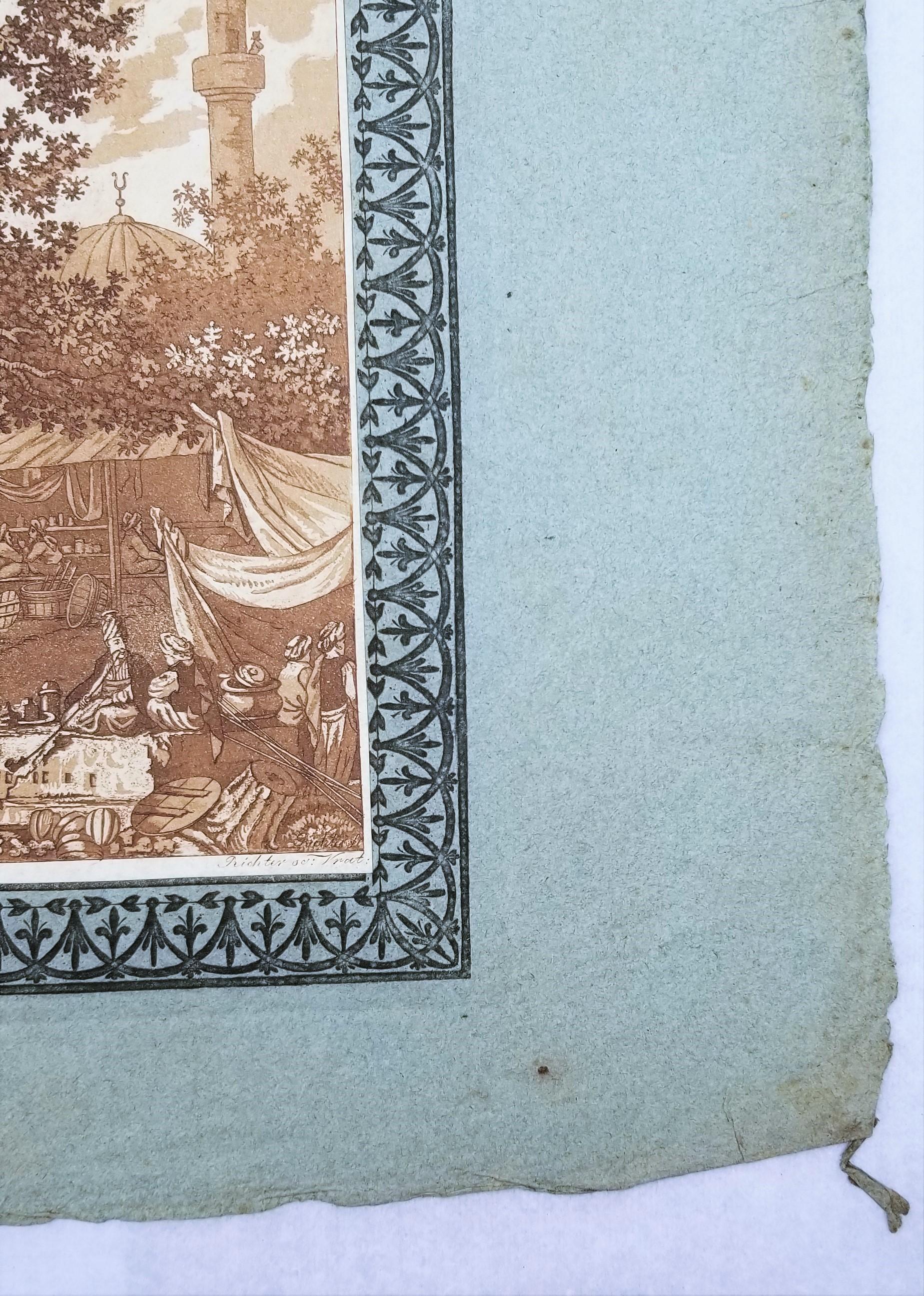 Ahorn auf Kos (Vue de la Place Publique de Cos) /// Plane Tree of Hippocrates - Brown Landscape Print by Jean-Baptiste Hilaire
