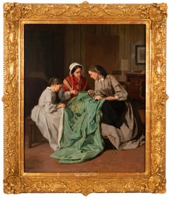 Antique The Dressmakers by Jean-Baptiste Jules Trayer