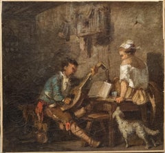 Jean-Baptiste LE PRINCE Mandolin player Interior French painting 18th