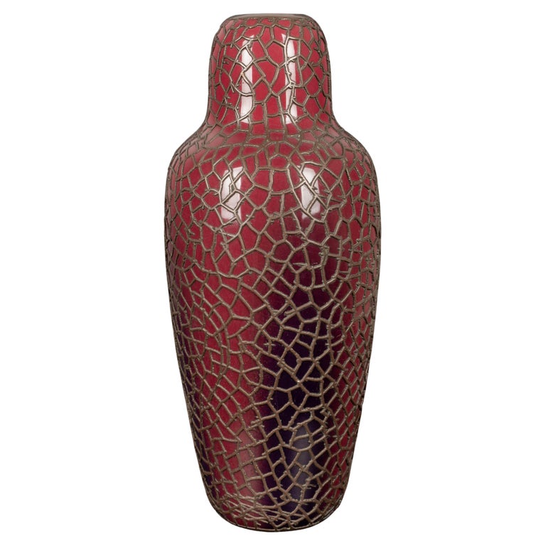 French Ceramic and Bronze Vase by Jean Baptiste Massier For Sale at 1stDibs