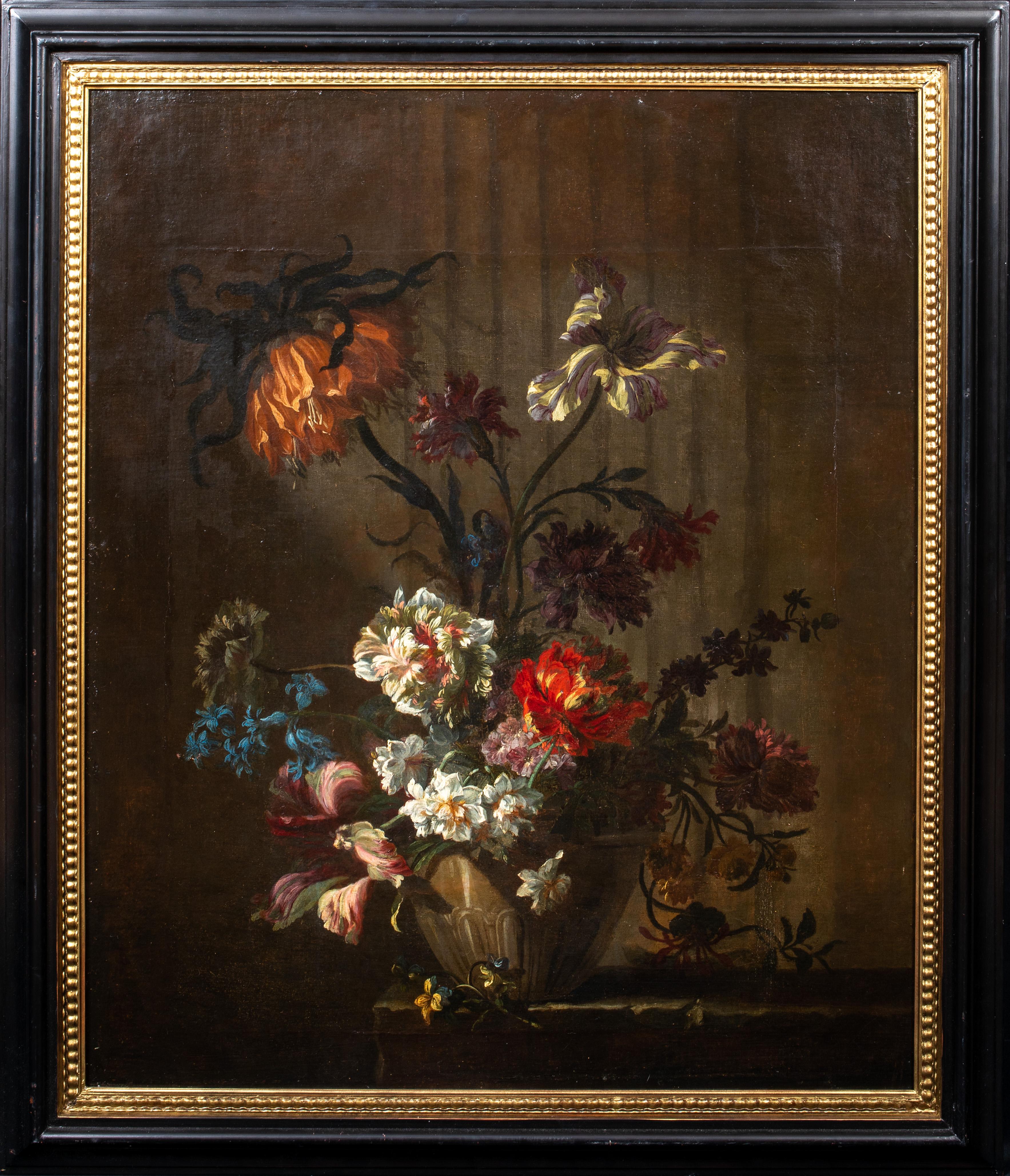 Jean-Baptiste Monnoyer Portrait Painting - Still Life Of Flowers In A Vase, 17th Century 