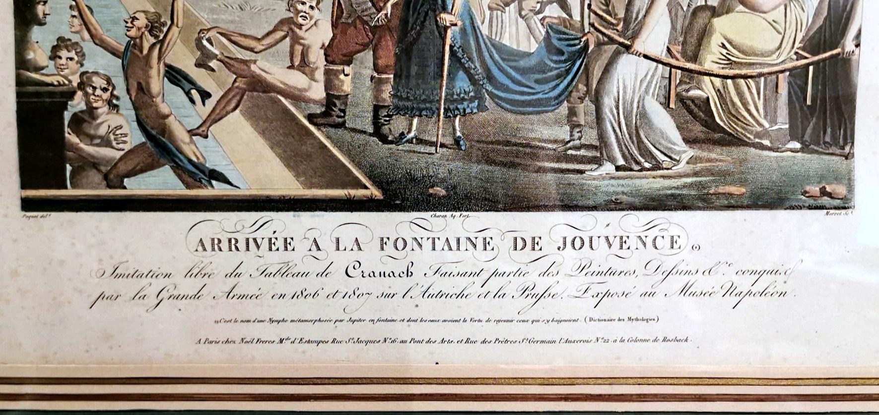 Jean Baptiste Morret French Etching with Allegorical Subject Gilded Wood Frame For Sale 9