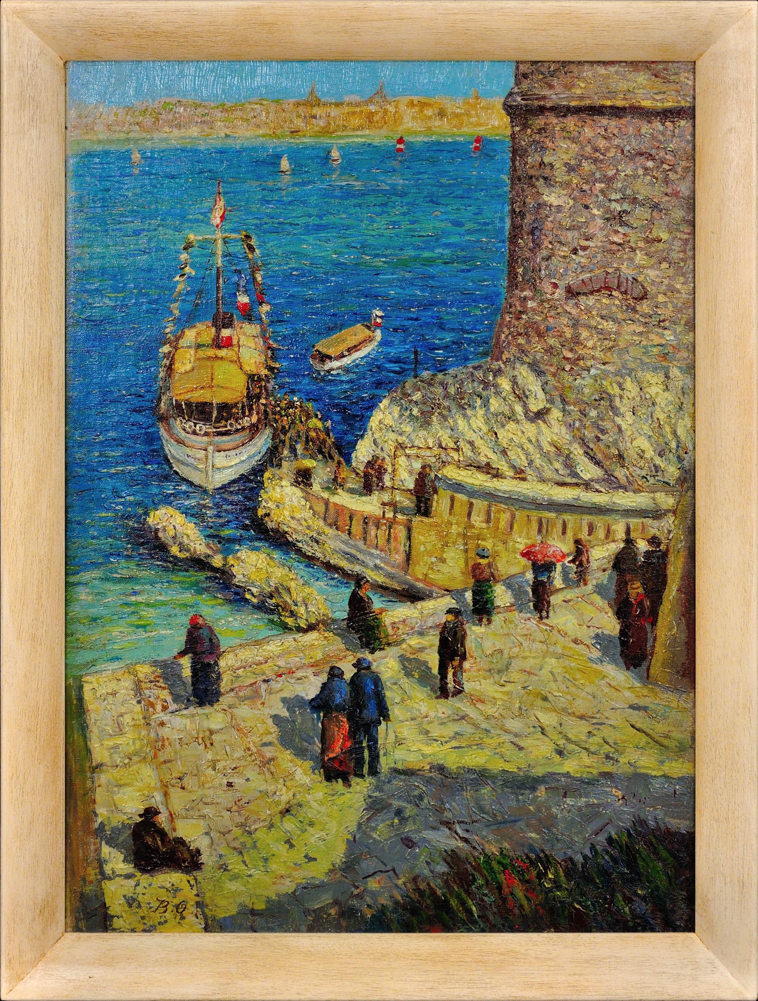 Le Château d'If Frioul Archipelago Framed Marseille France Coastal Oil Painting