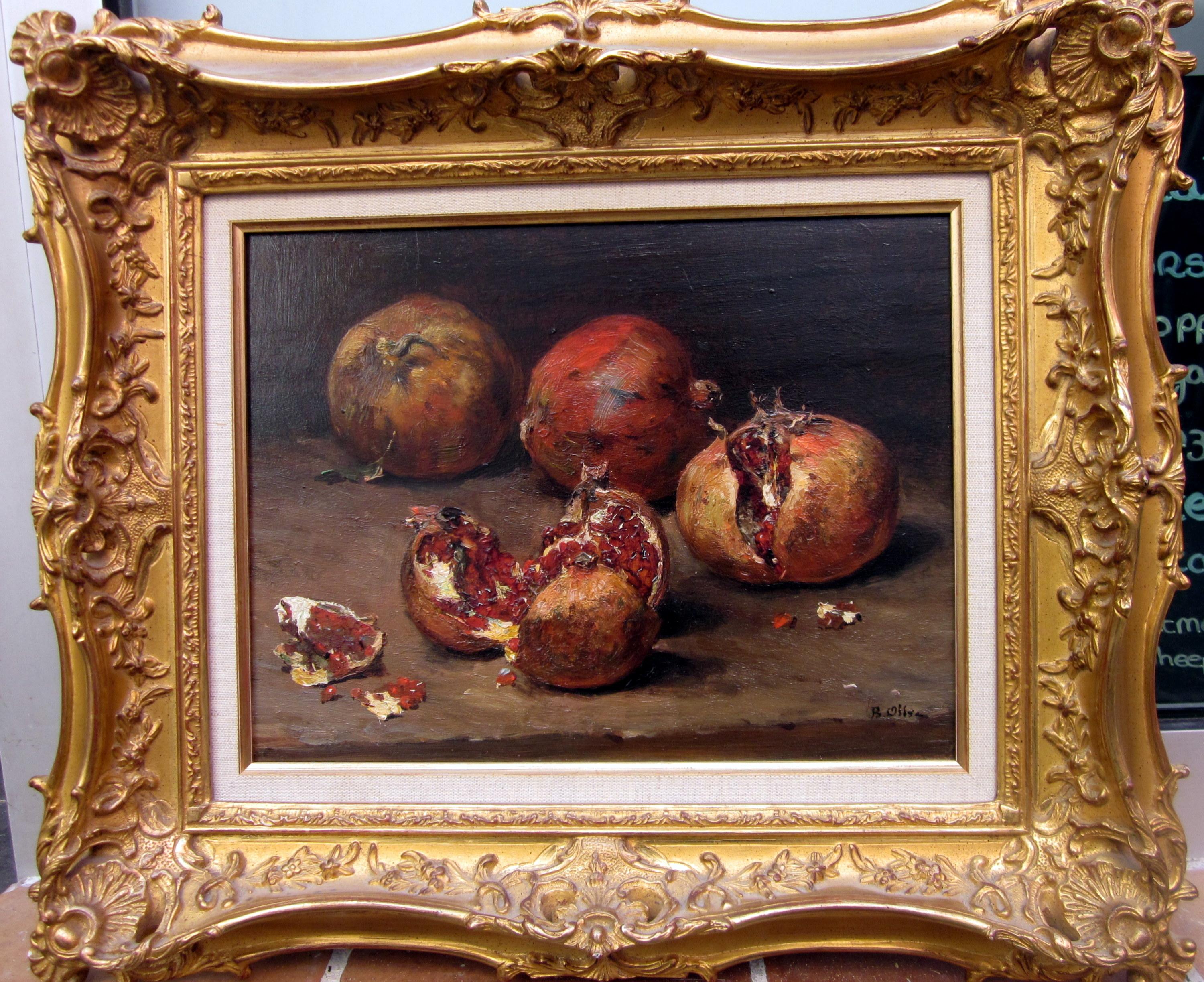 Jean-Baptiste Olive (1848-1936) - Pomegranate still life painting
Oil on panel

A superb, delicate and refined still life painting by the Marseille master Jean-Baptiste Olive. The work is in excellent condition, measures 27cm per 35cm, in a