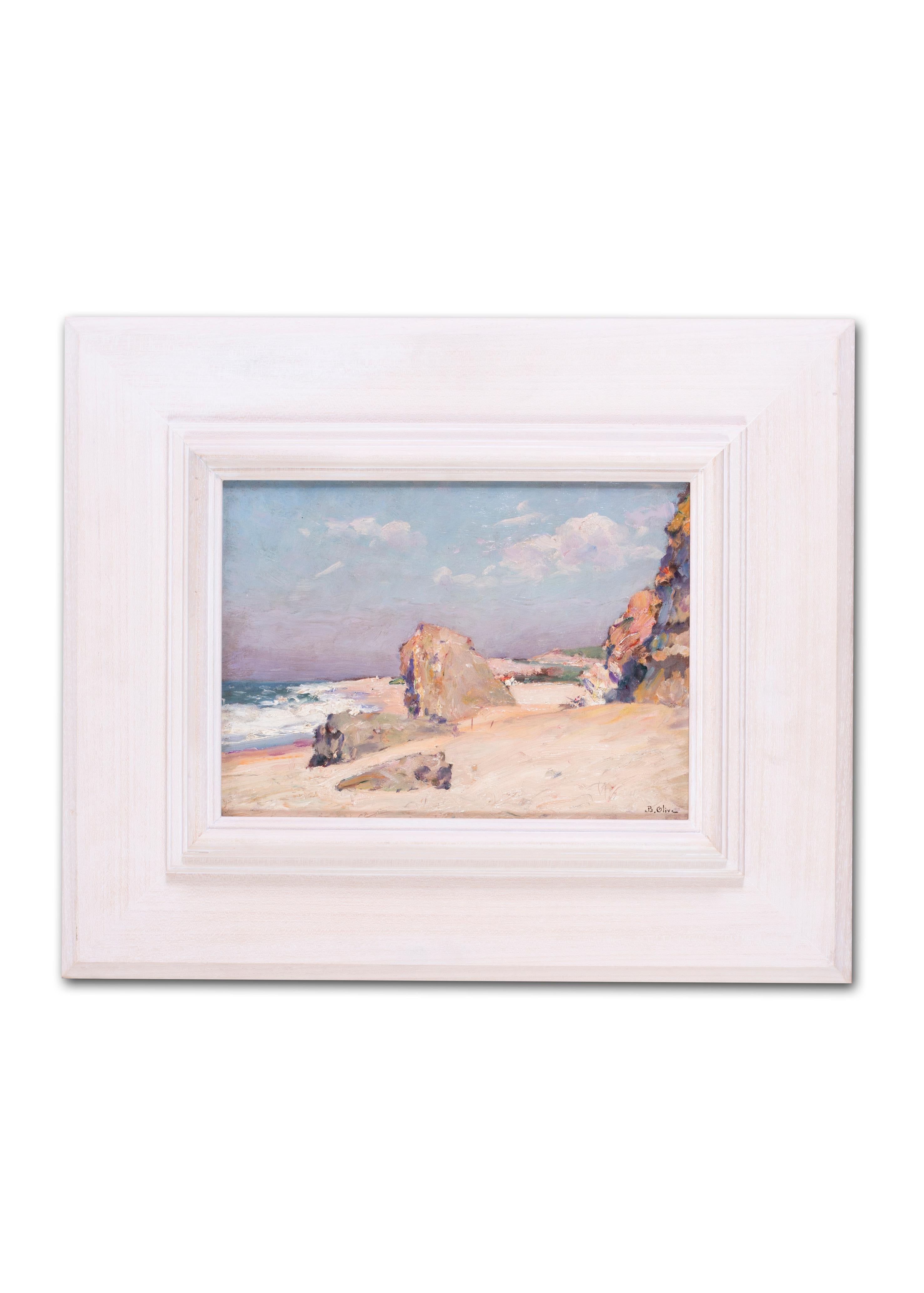 Jean-Baptiste Olive, peinture à l'huile post-impressionniste française d'un paysage marin d'été 6