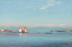 Voiliers dans la Lagune Puerto Pintura impresionista de la laguna de Venecia, Vela