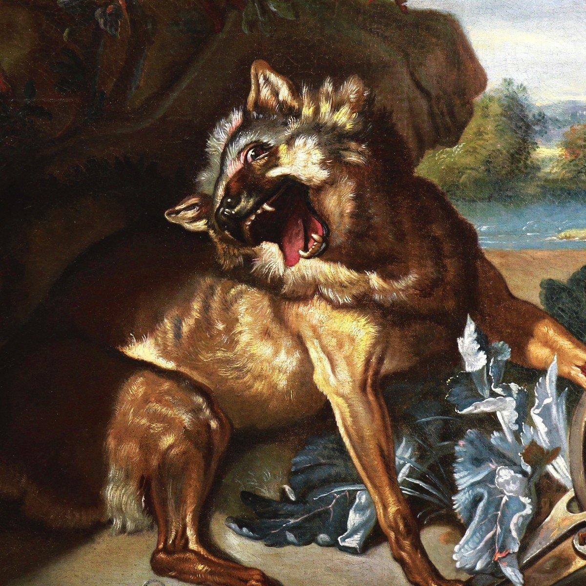 Bellissima opera d'arte antica della fine del XVIII secolo, dopo Jean-Baptiste Oudry 