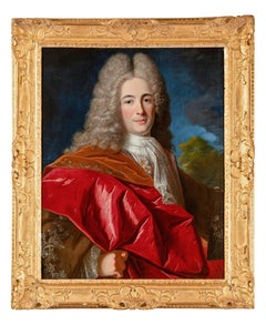 Ritratto di un nobile francese dell'inizio del XVIII secolo di scuola francese