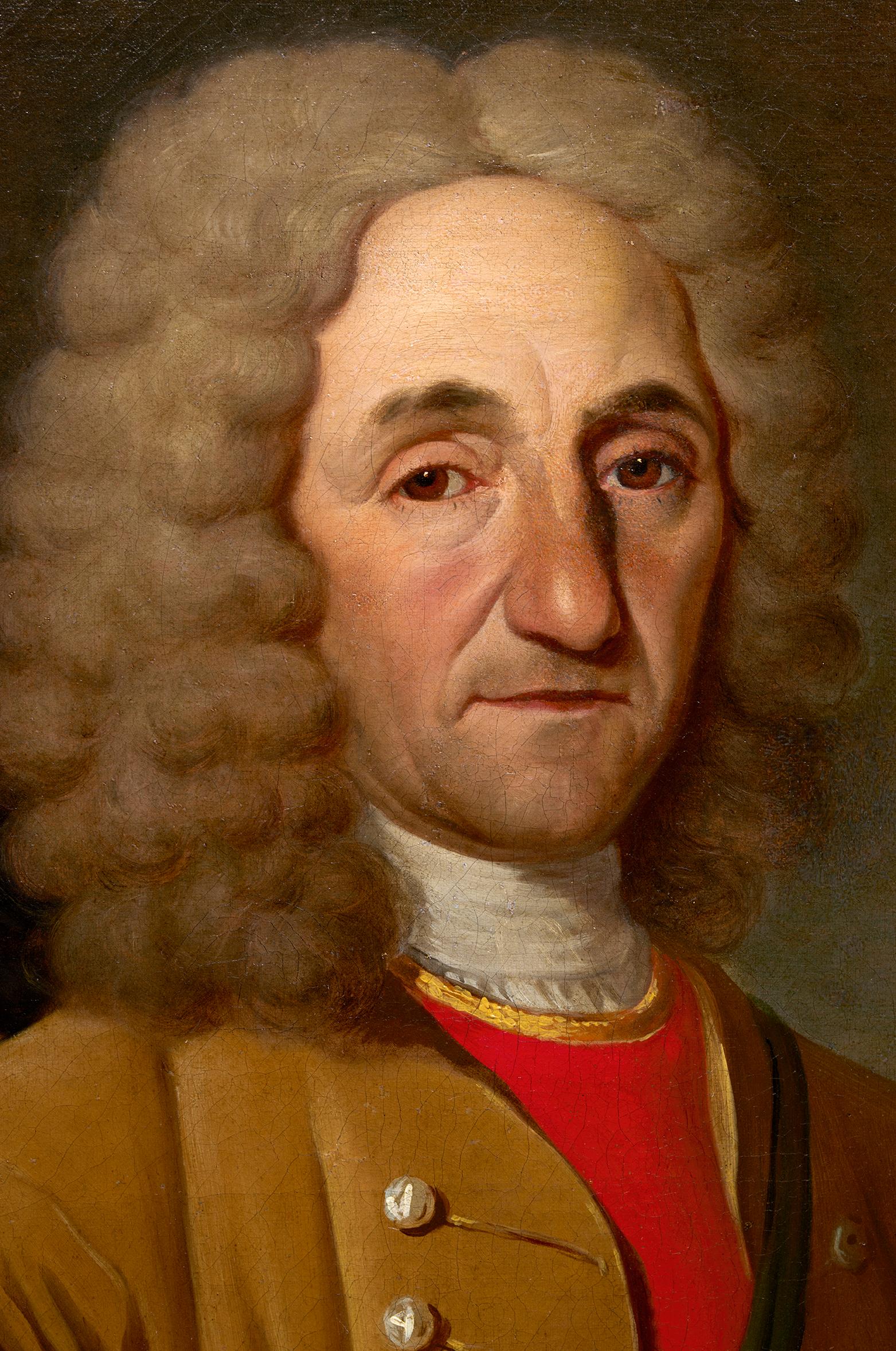 Portrait of Julien Prieur as a hunter - Circle of Jean-Baptiste Oudry 1686-1755  For Sale 2