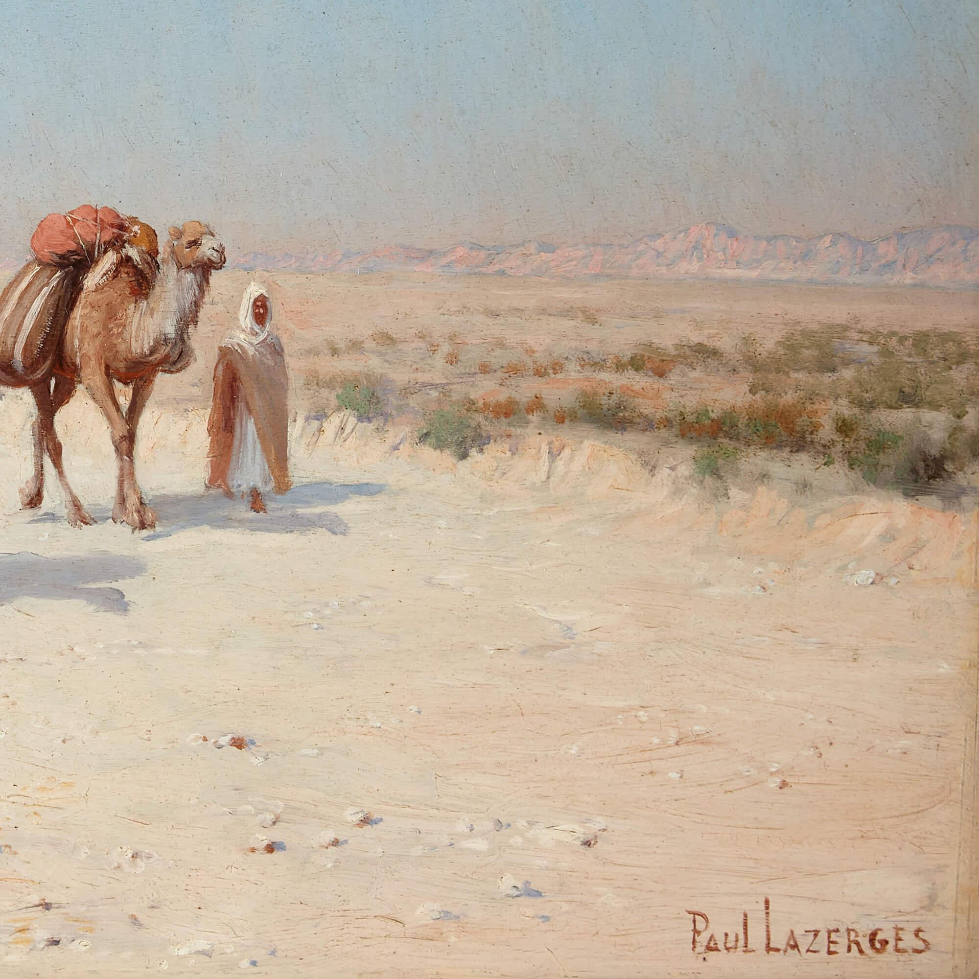 Orientalist Landscape with Camels Oil Painting by Lazerges 2