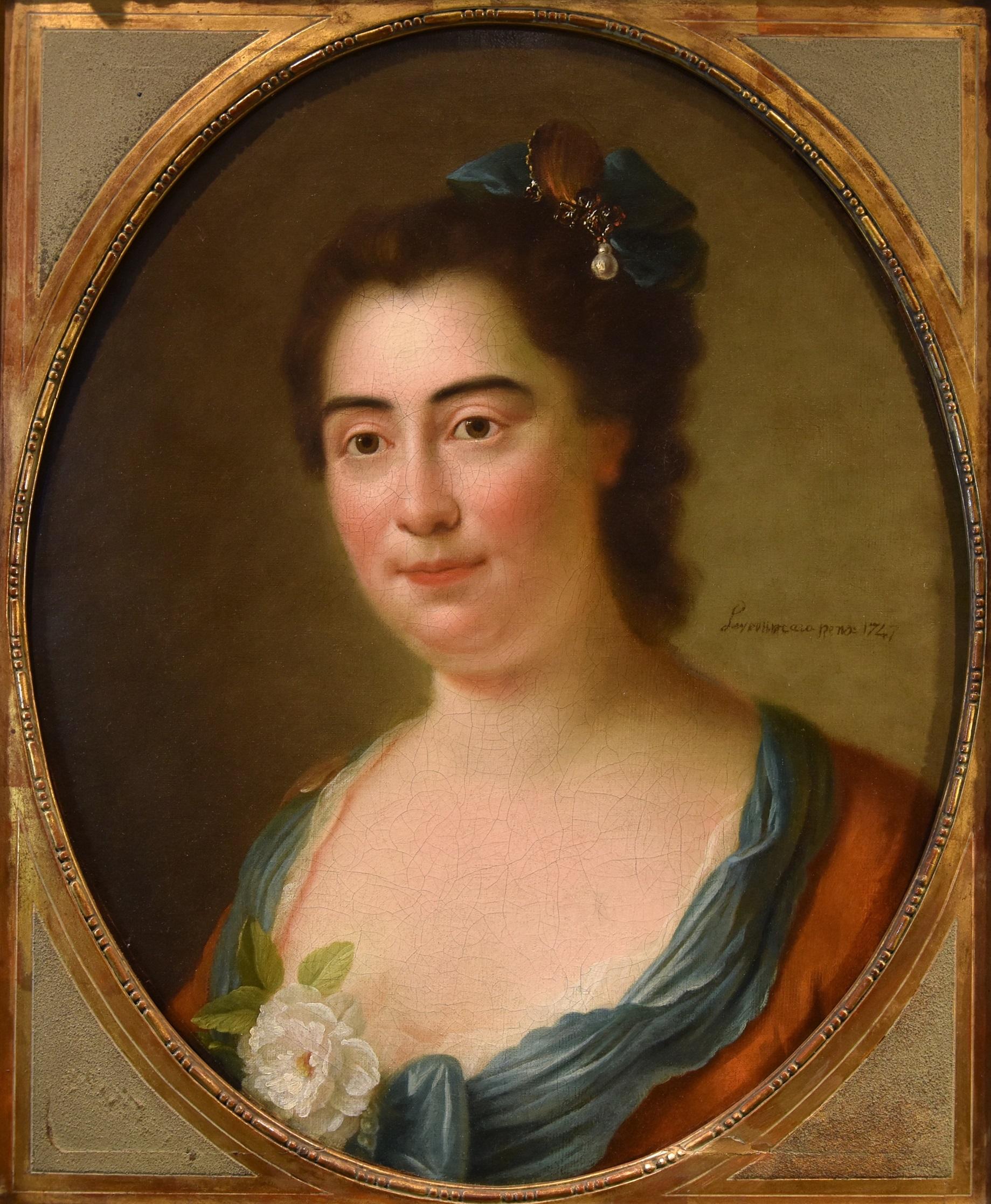 Portrait de femme de Perroneau, huile sur toile 18ème siècle maître français ancien - Painting de Jean-baptiste Perroneau (paris, 1715 – Amsterdam, 1783)