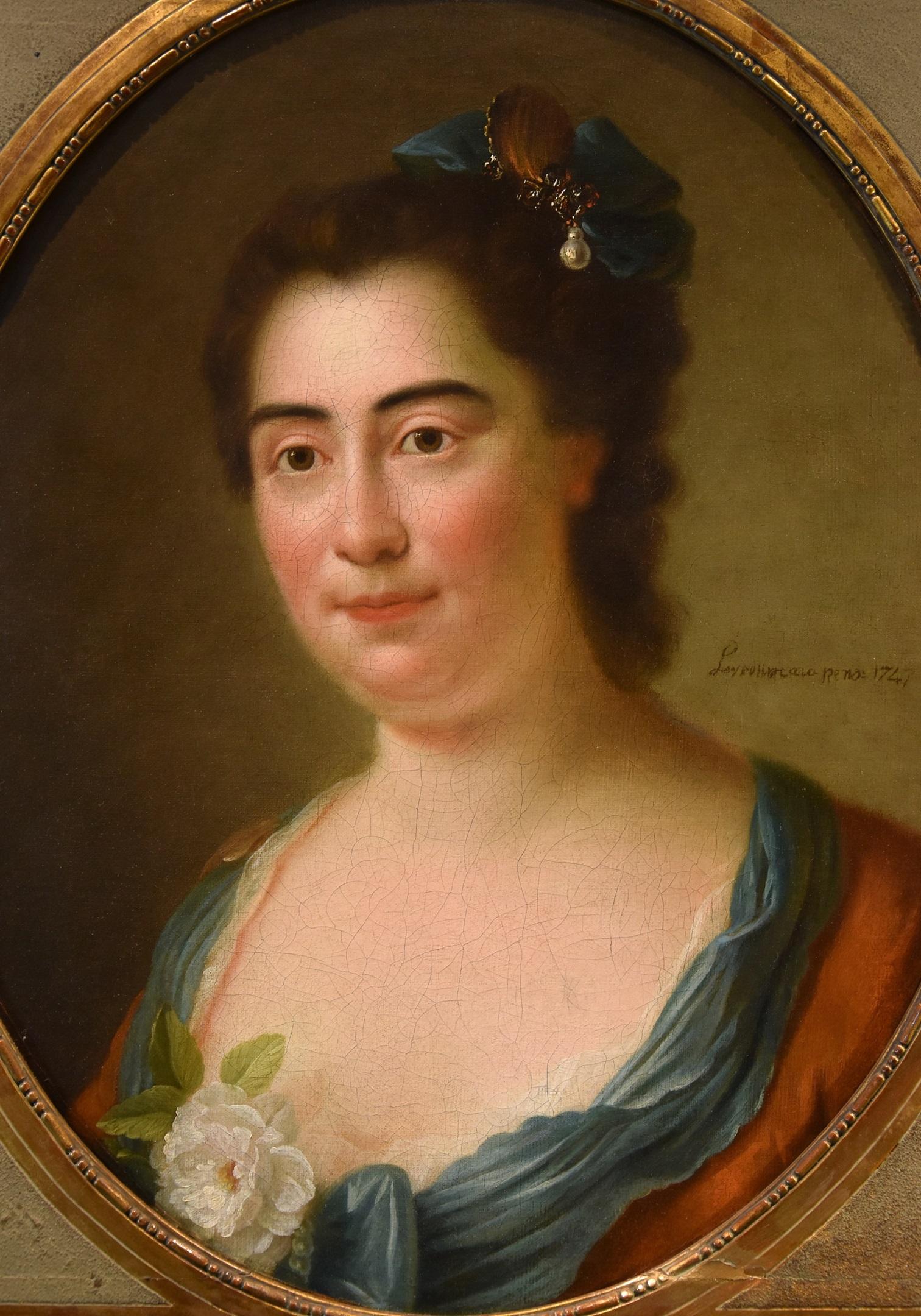 Portrait de femme de Perroneau, huile sur toile 18ème siècle maître français ancien - Maîtres anciens Painting par Jean-baptiste Perroneau (paris, 1715 – Amsterdam, 1783)
