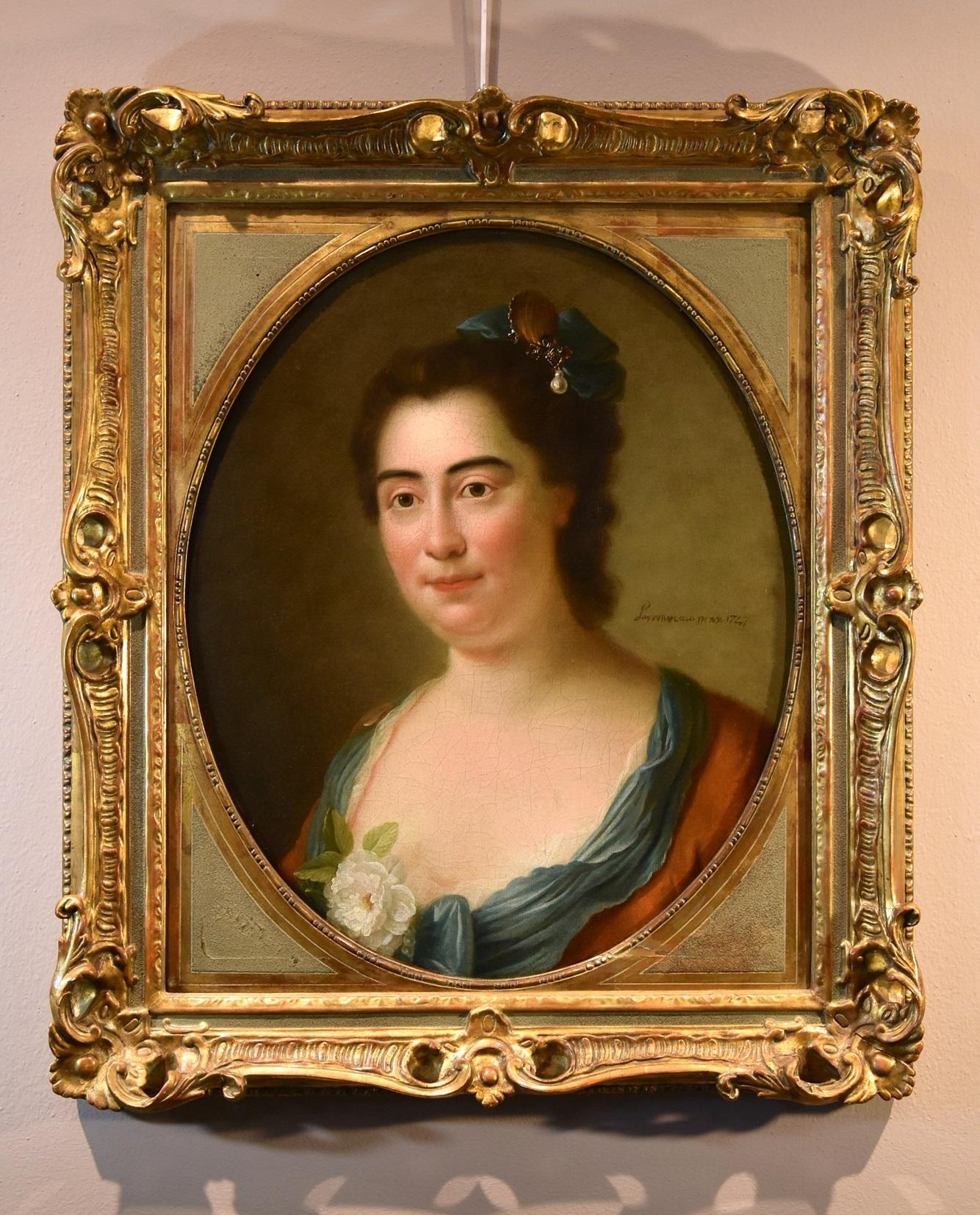 Portrait de femme de Perroneau, huile sur toile 18ème siècle maître français ancien