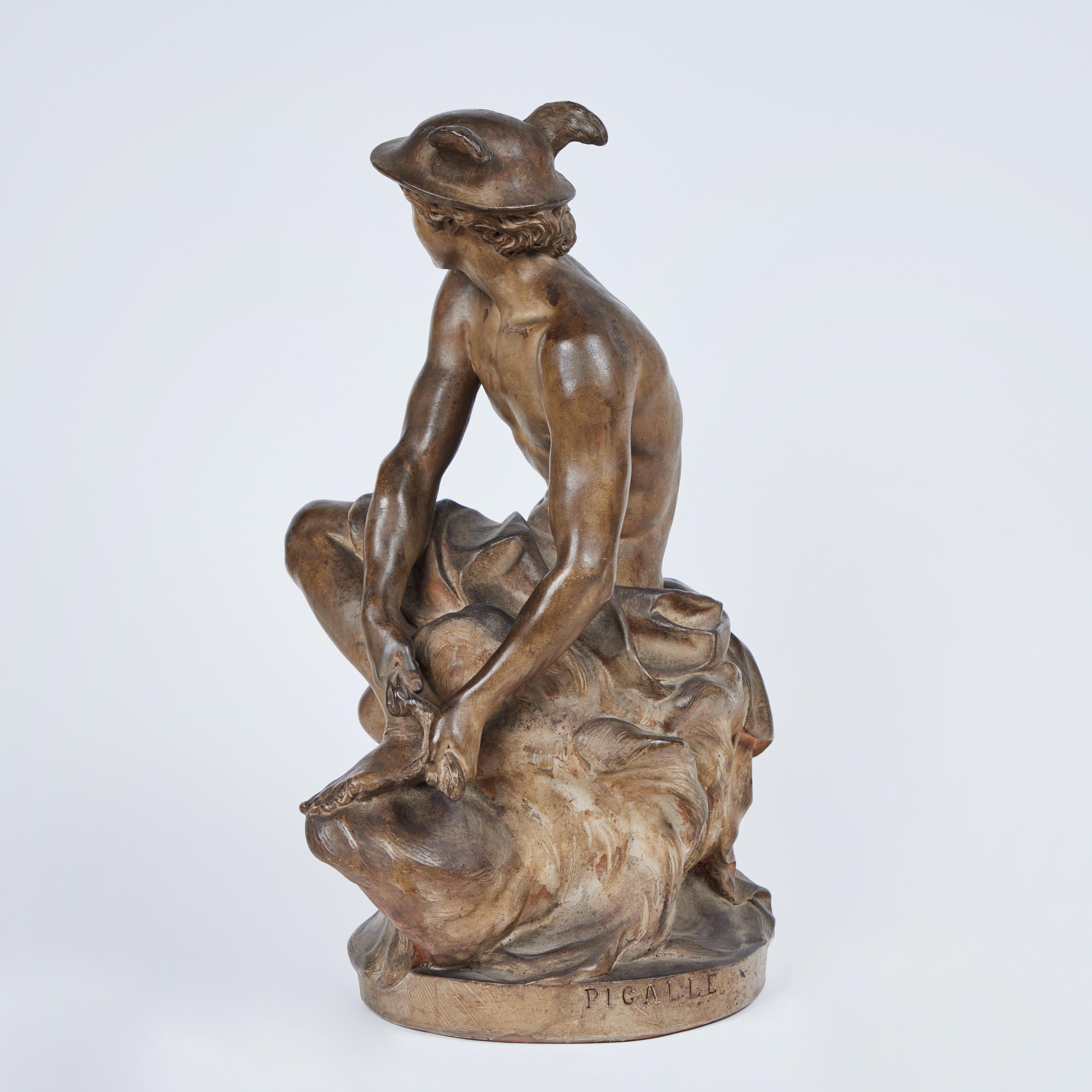 unknown - Brown Figurative Sculpture by Jean-Baptiste Pigalle