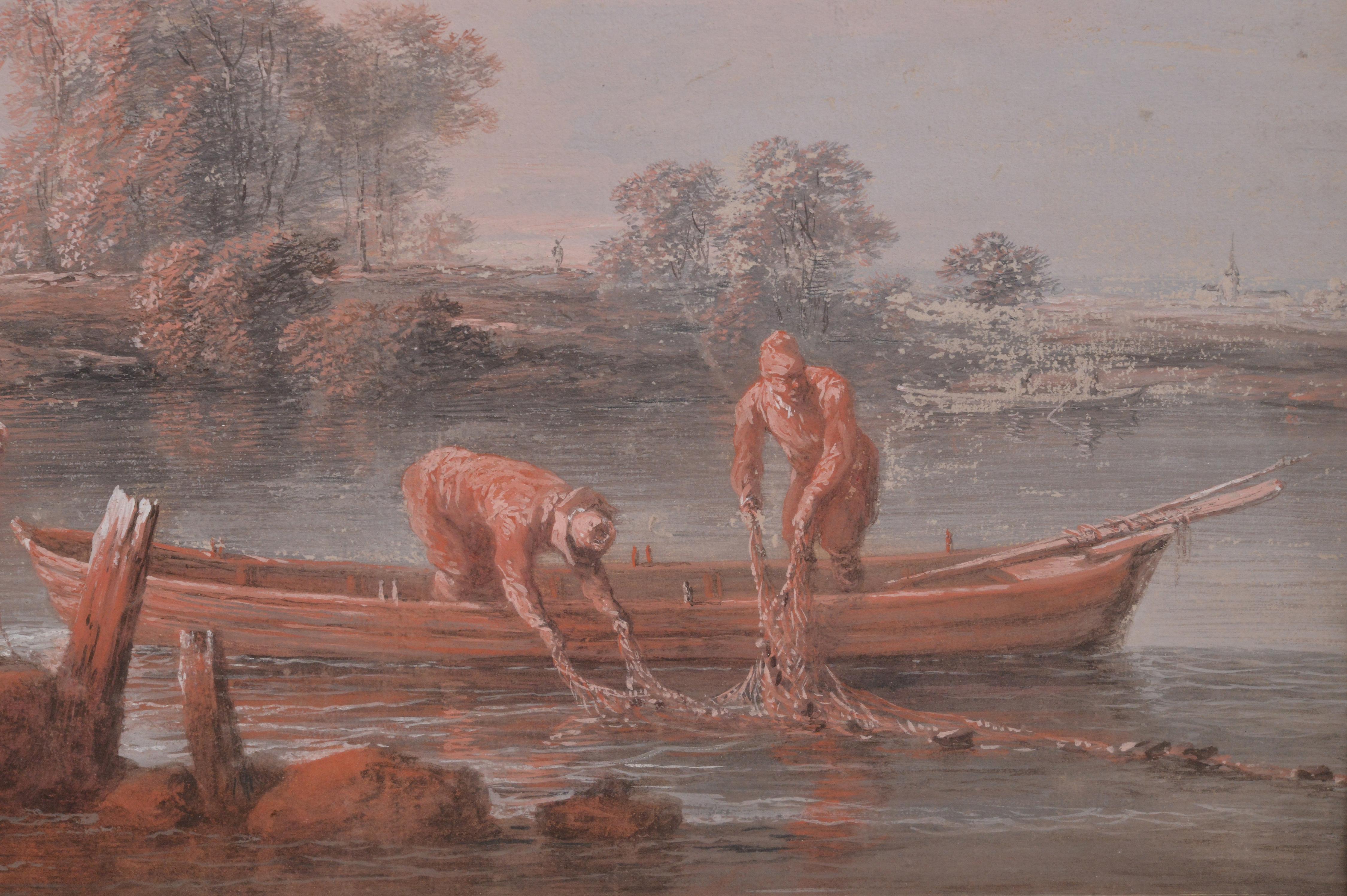 Paire de tableaux en grisaille Scènes rustiques 18e siècle Maître français du rococo en vente 2