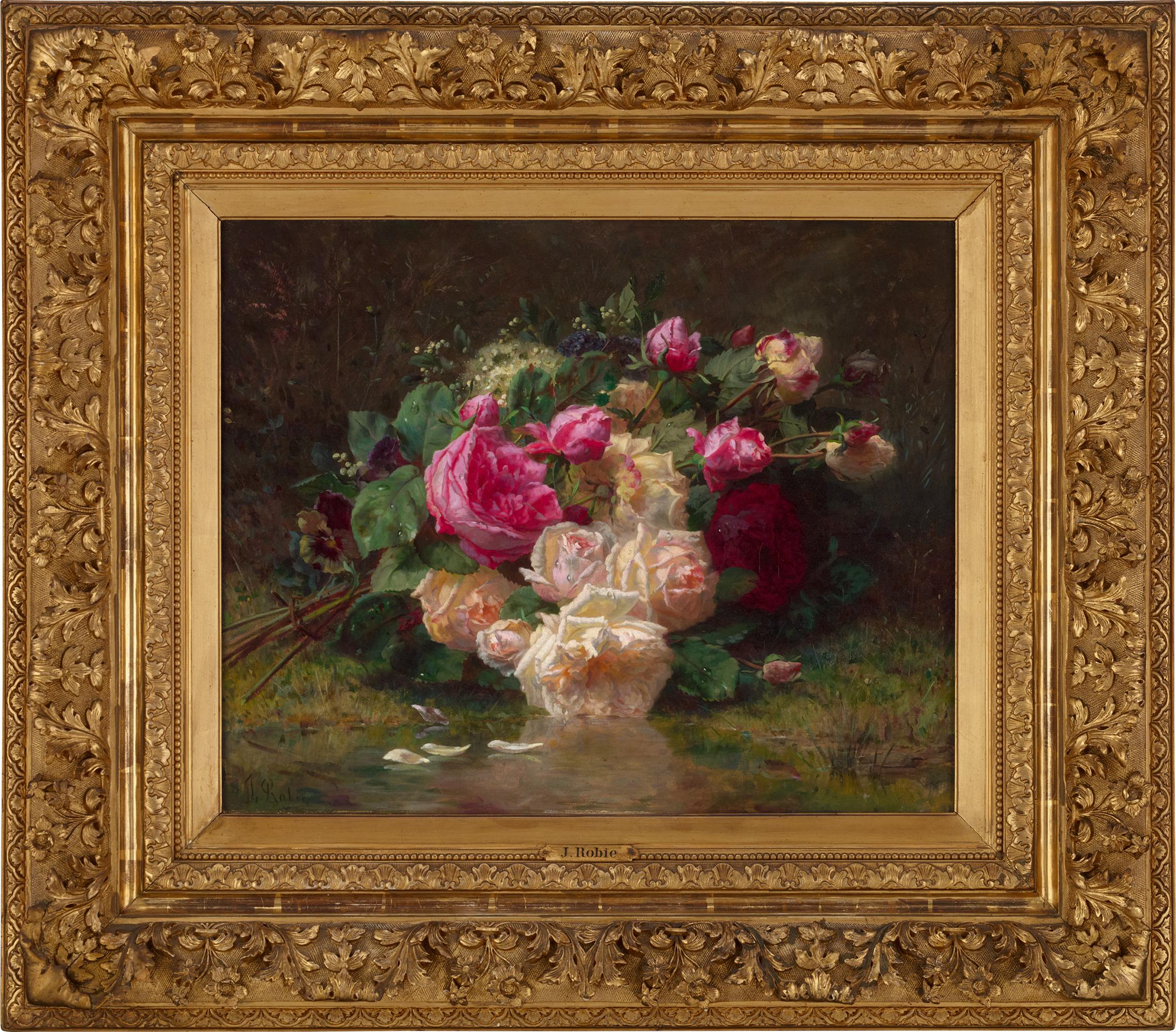 Bouquet of Flowers in the Countryside by Jean-Baptiste Robie For Sale 1