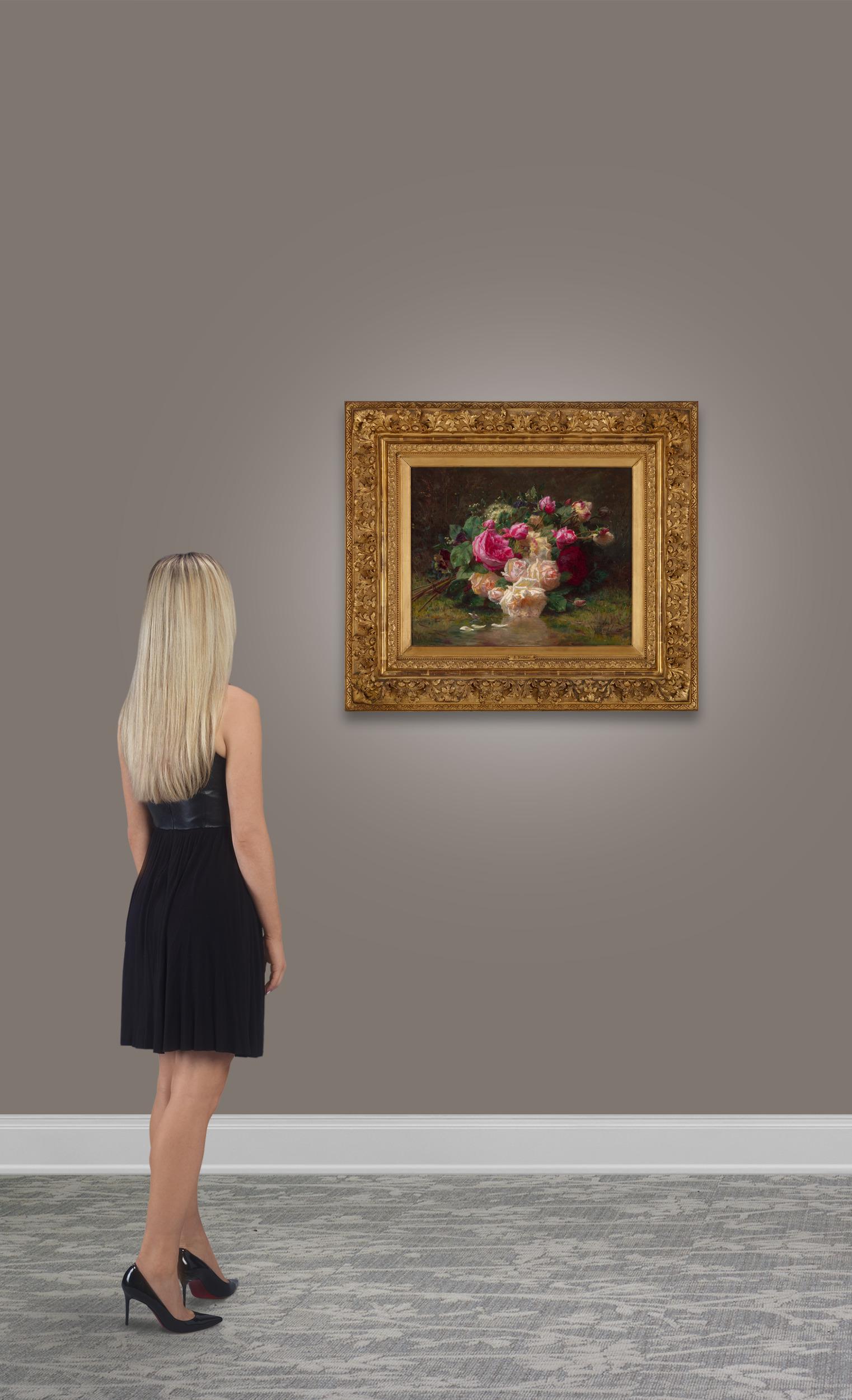 Bouquet of Flowers in the Countryside by Jean-Baptiste Robie For Sale 4